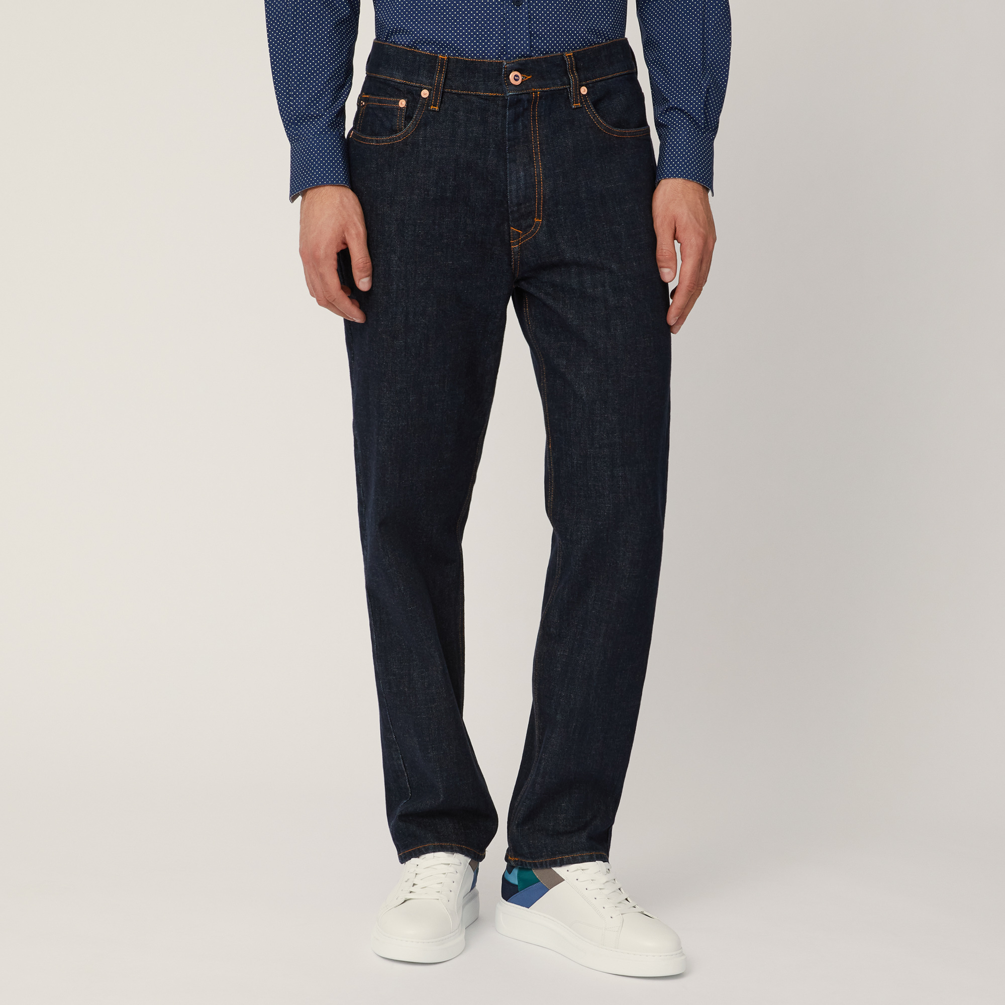 5-Pocket Denim Pants, Denim Blue, large image number 0