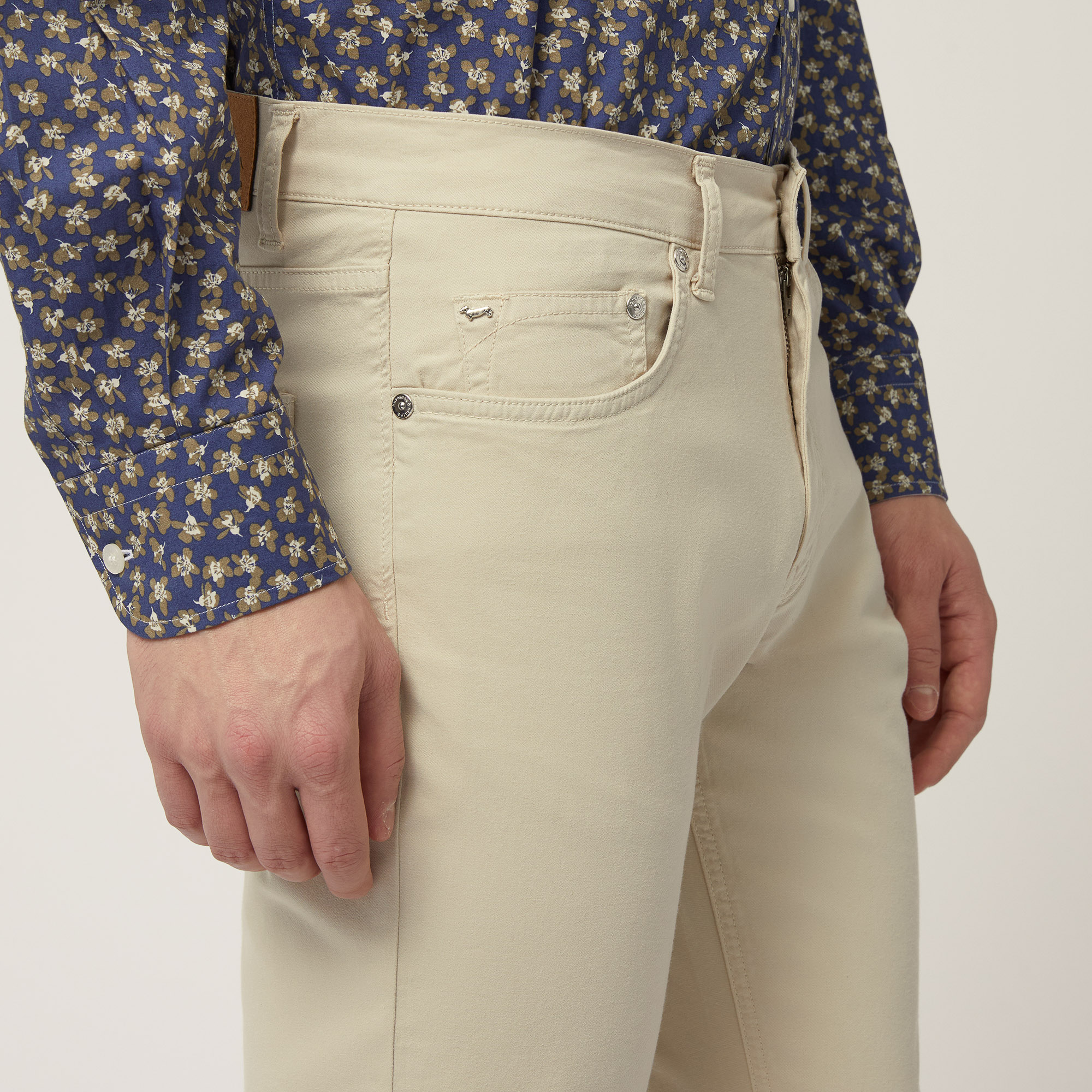 Narrow Five-Pocket Pants, Beige, large image number 2