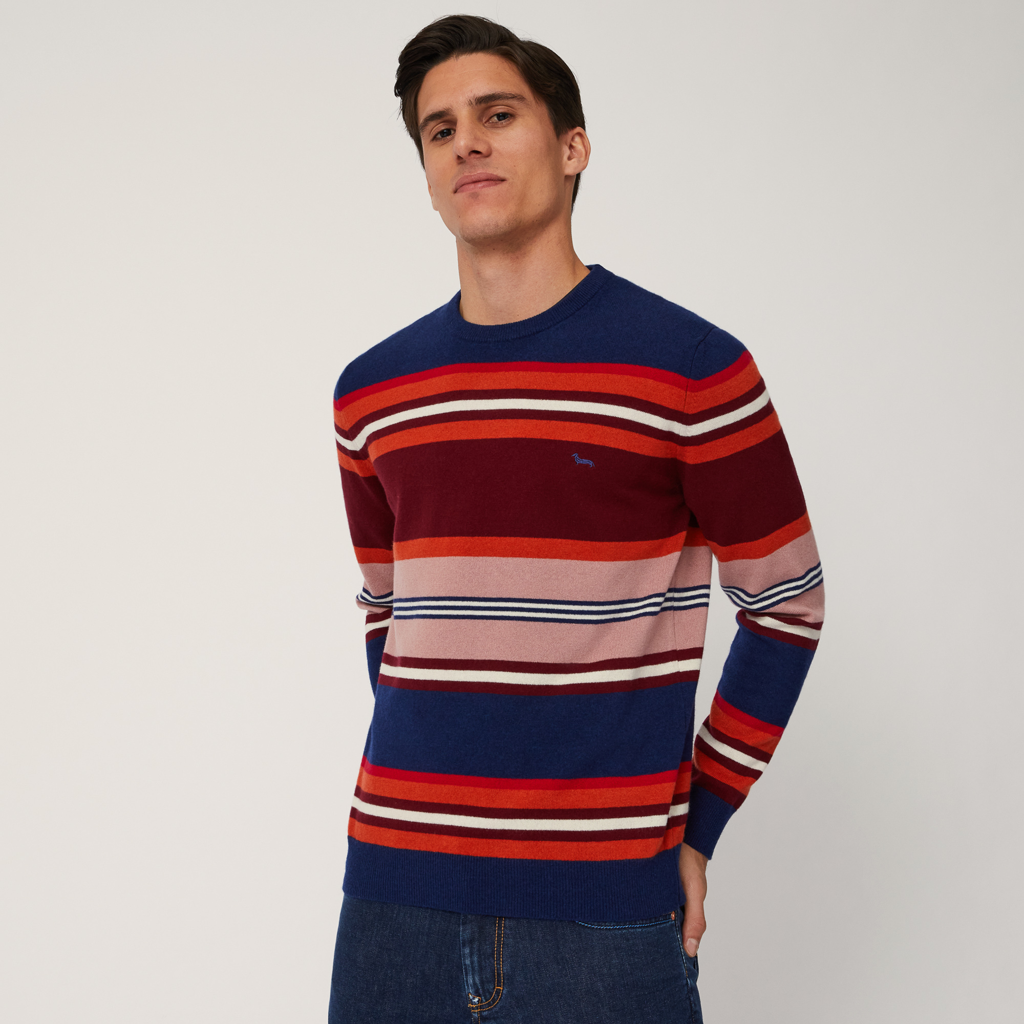 My Dog & I Striped Pullover, Blue , large image number 0