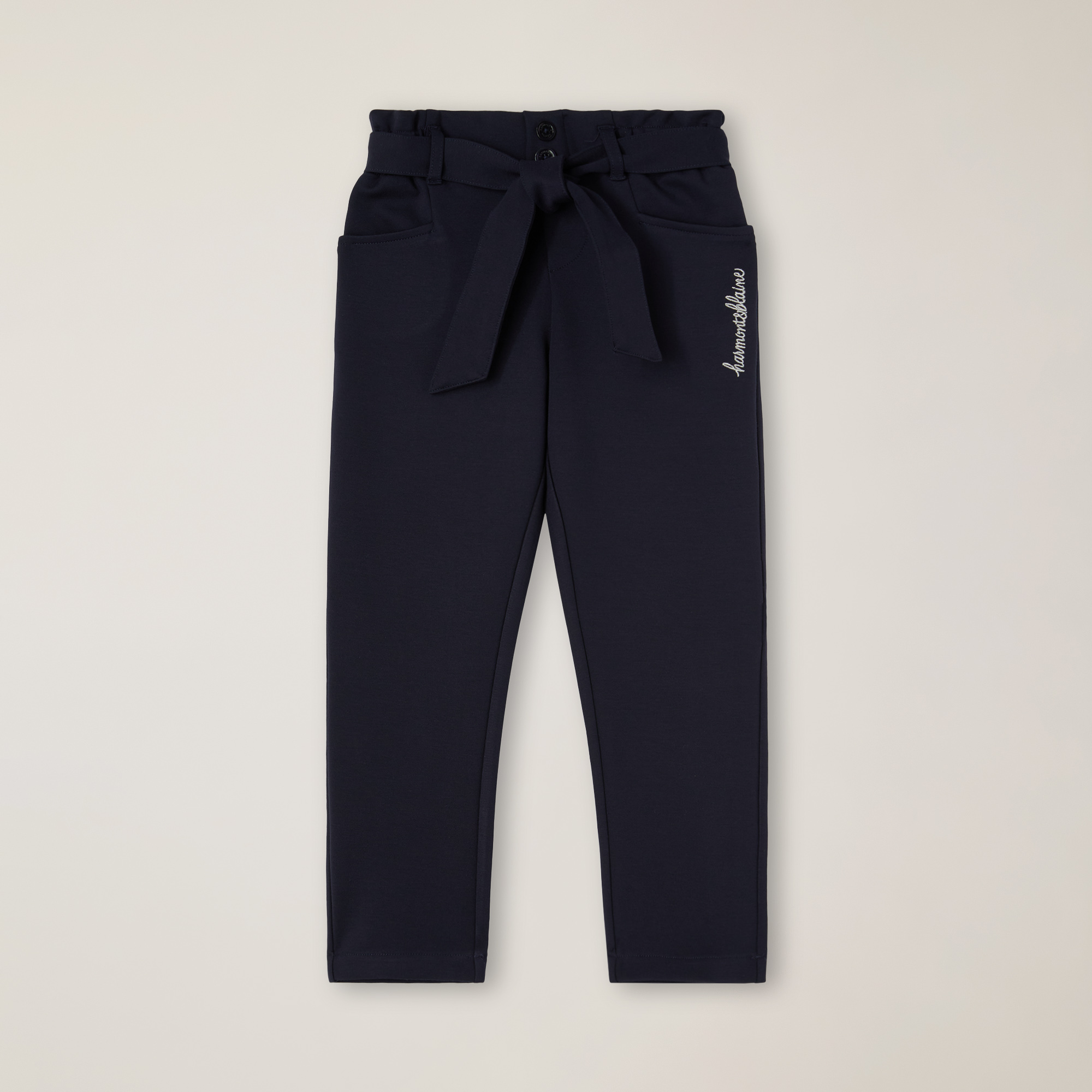 Pantaloni Baggy In Punto Milano, Blu Navy, large image number 0