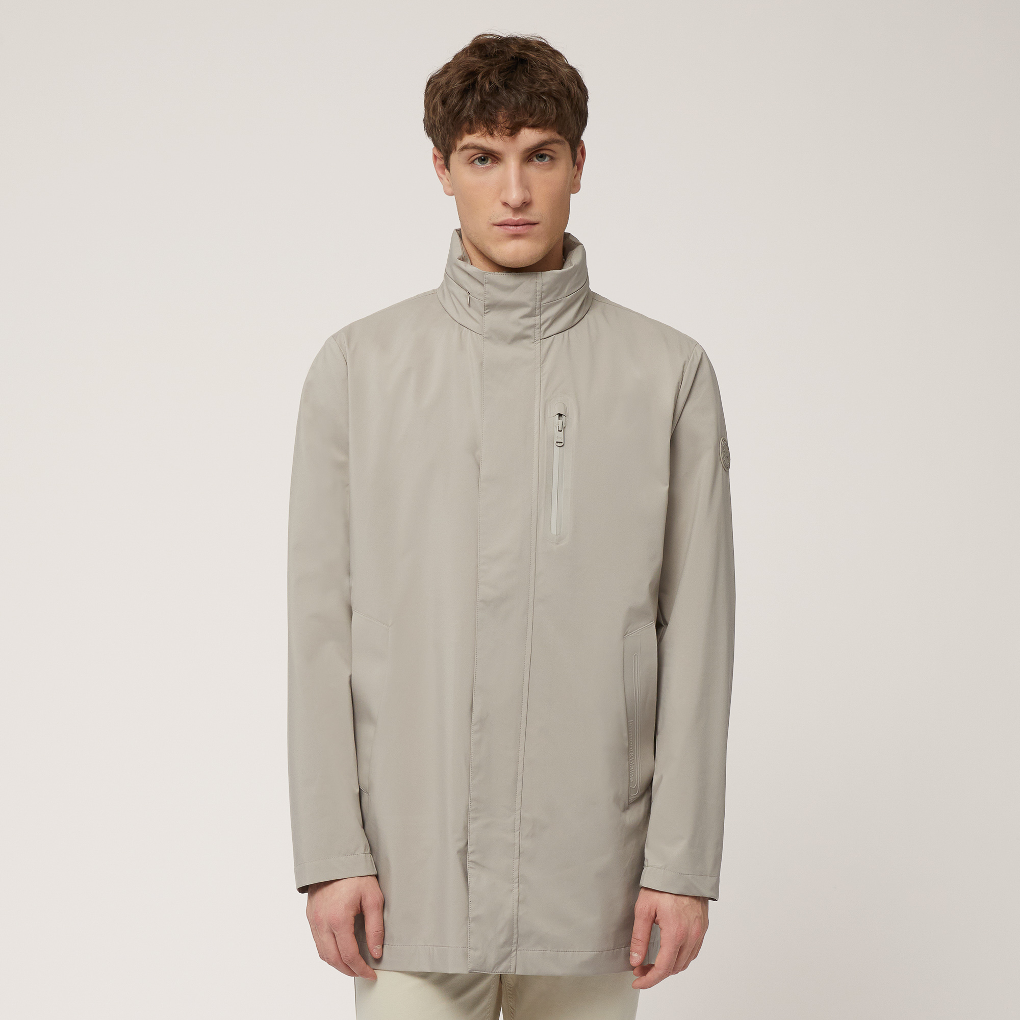 Trench Corto In Softshell, Beige, large image number 0