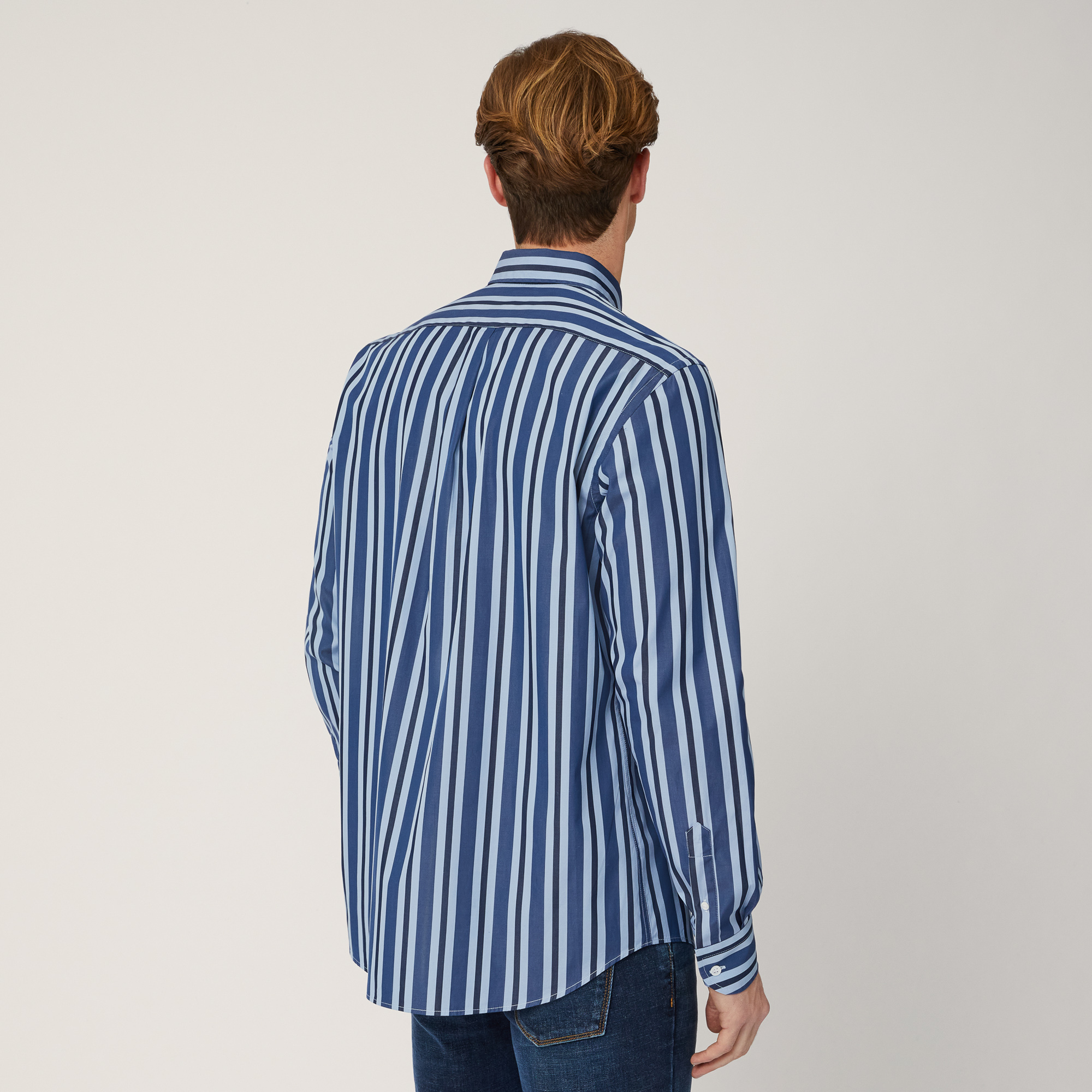 Vertical Stripe Shirt, Blu, large image number 1