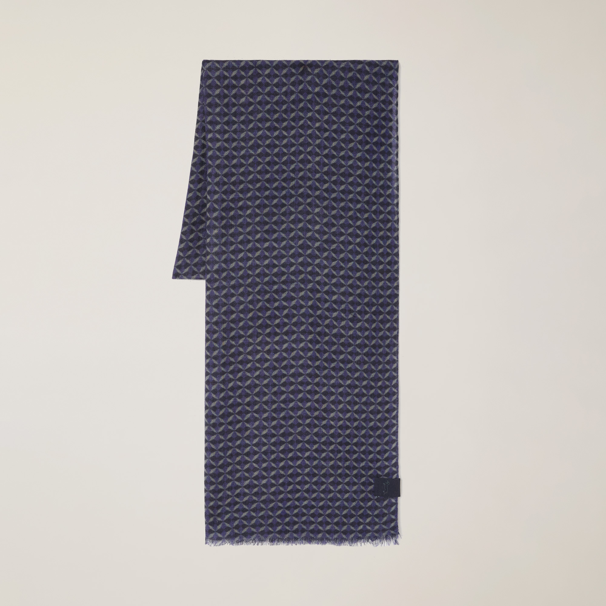 Scarf with Geometric Pattern, Blue, large image number 0