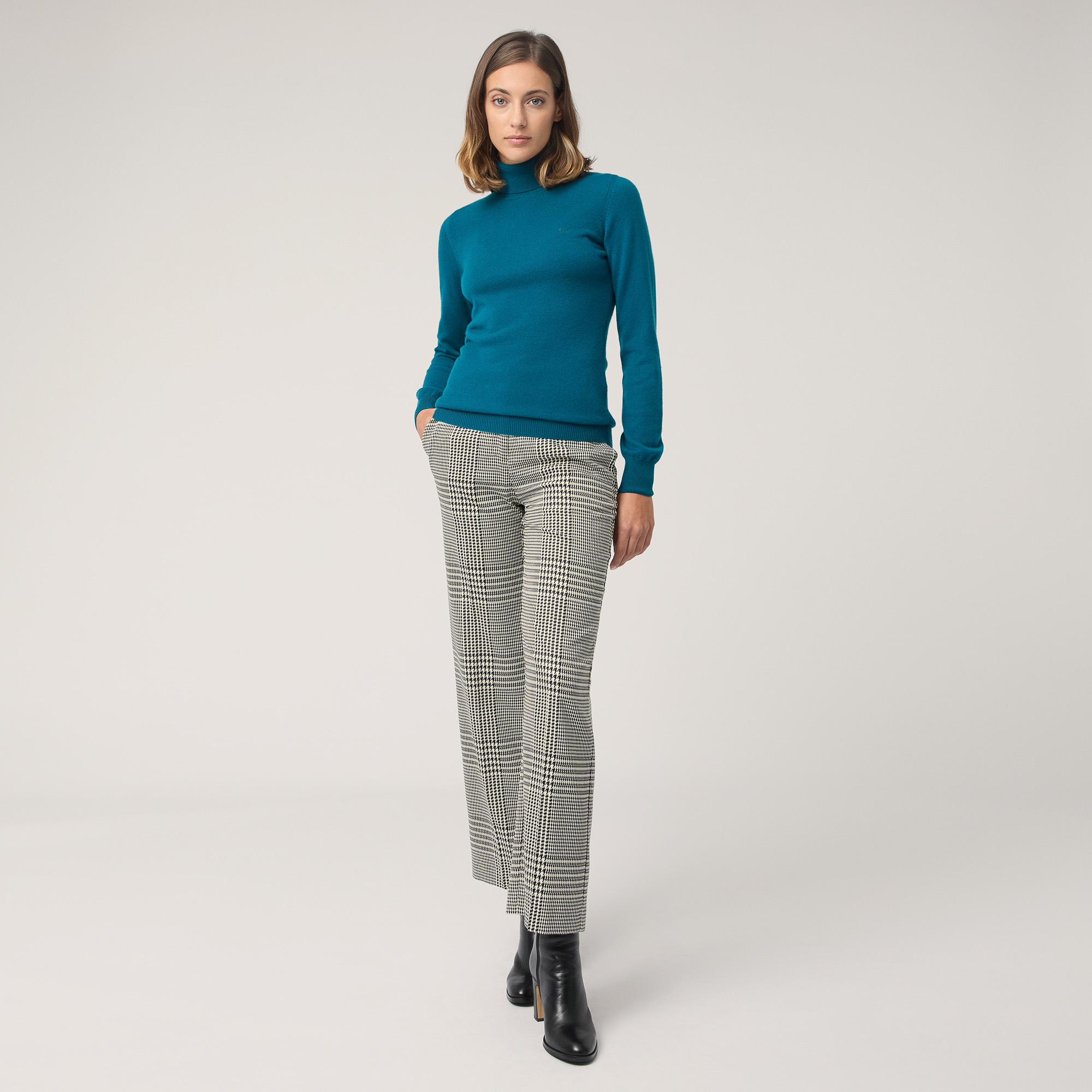 Cashmere Turtleneck Sweater, Blu, large image number 3