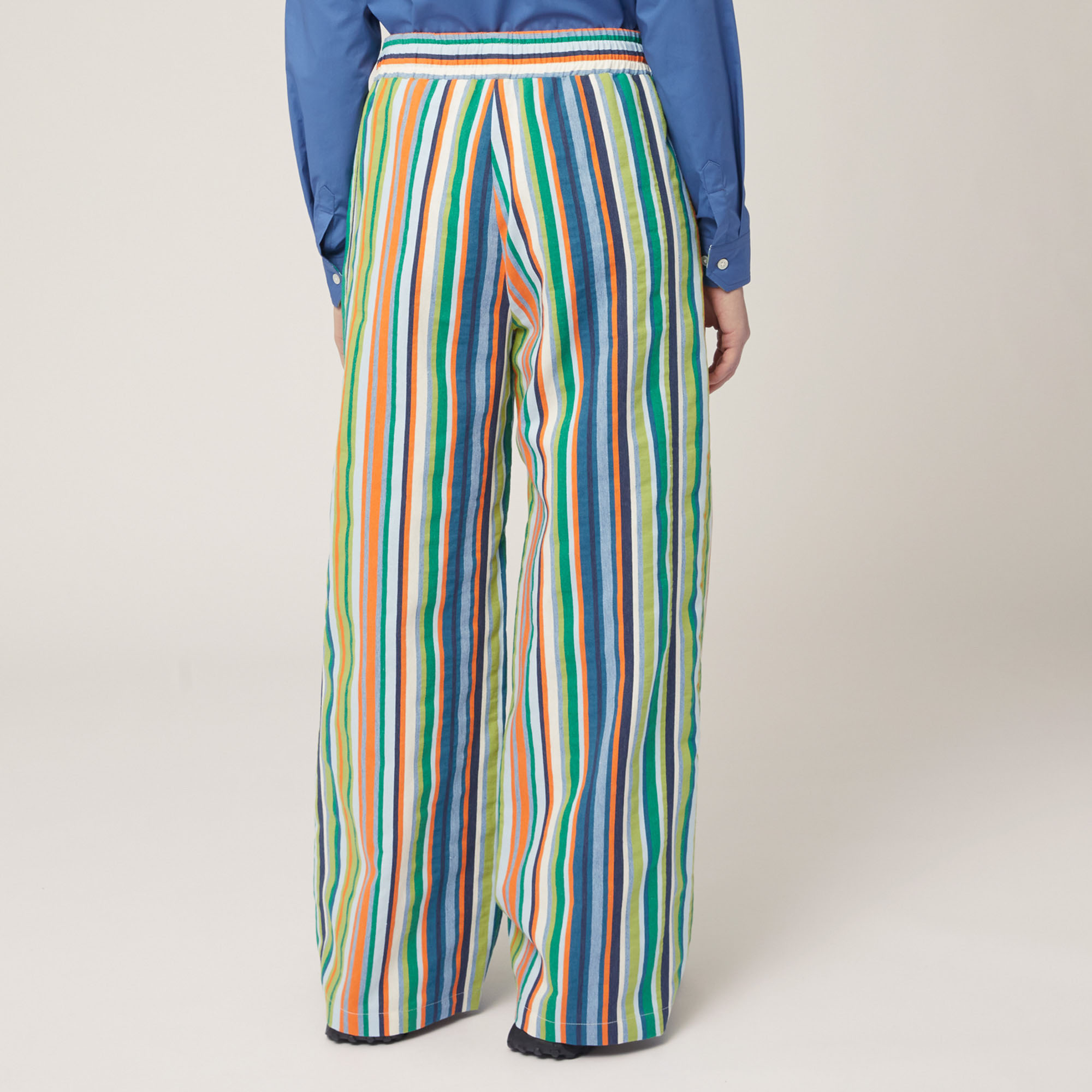Striped Trousers with Laces, Green, large image number 1
