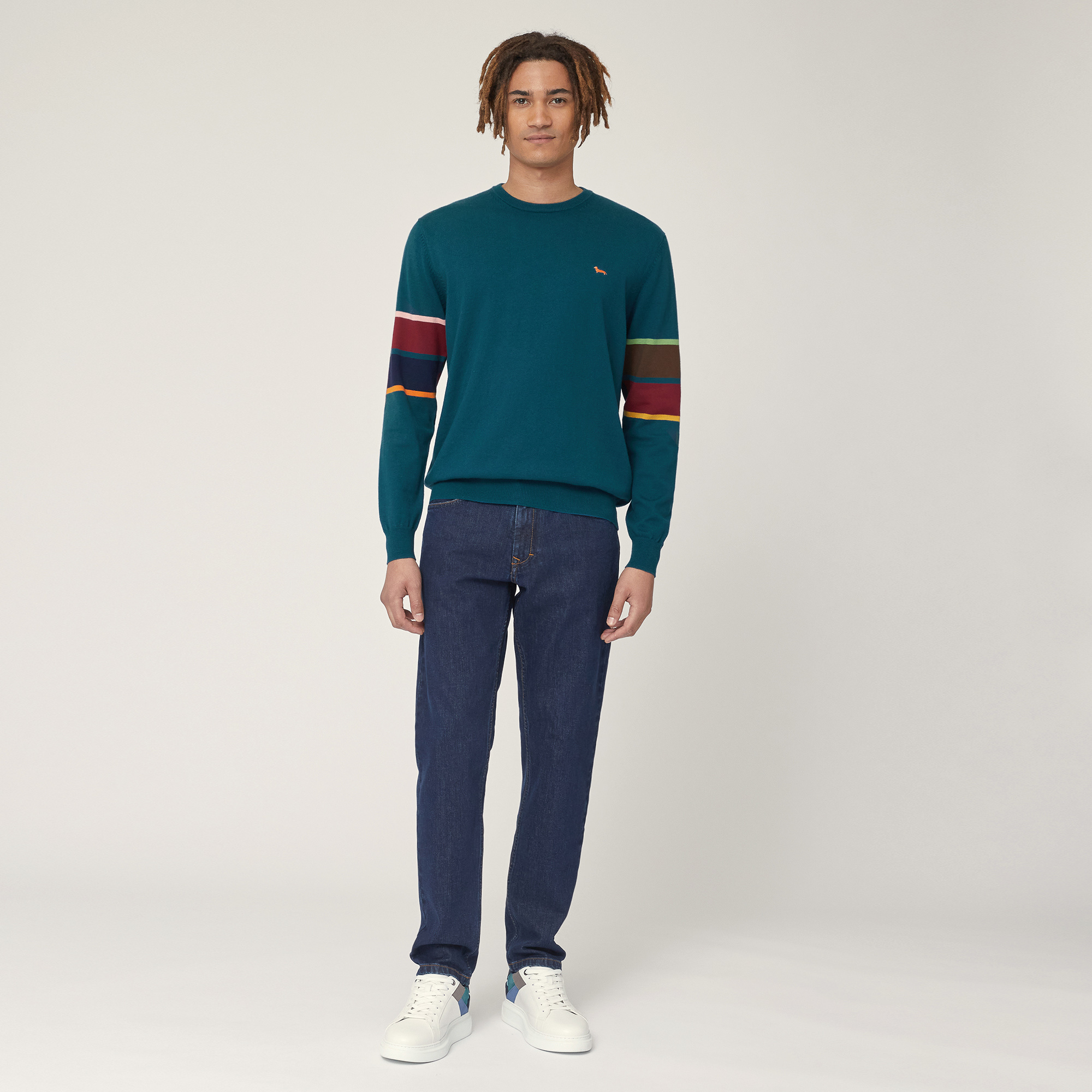 Color Block Sleeve Pullover, Blue , large image number 3