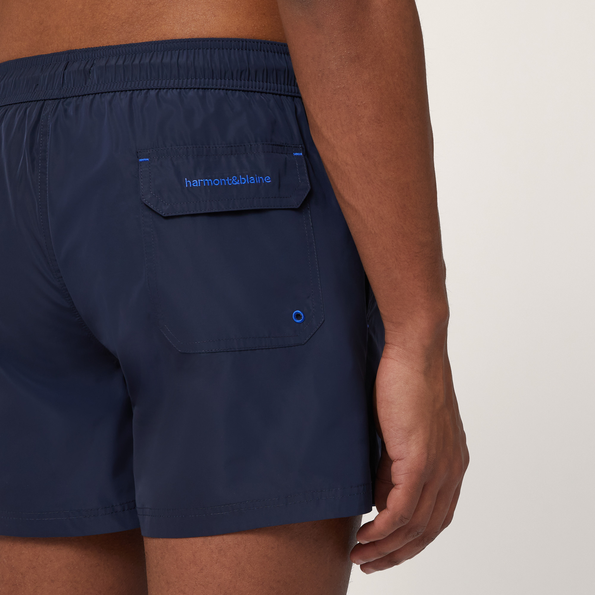 Swim Trunks with Dachshund, Navy Blue, large image number 2