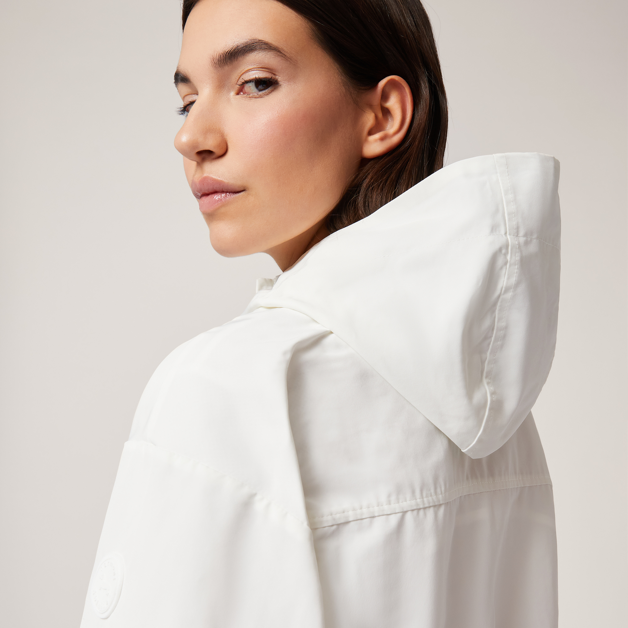 Pea Coat with Hood, Creamy White, large image number 2