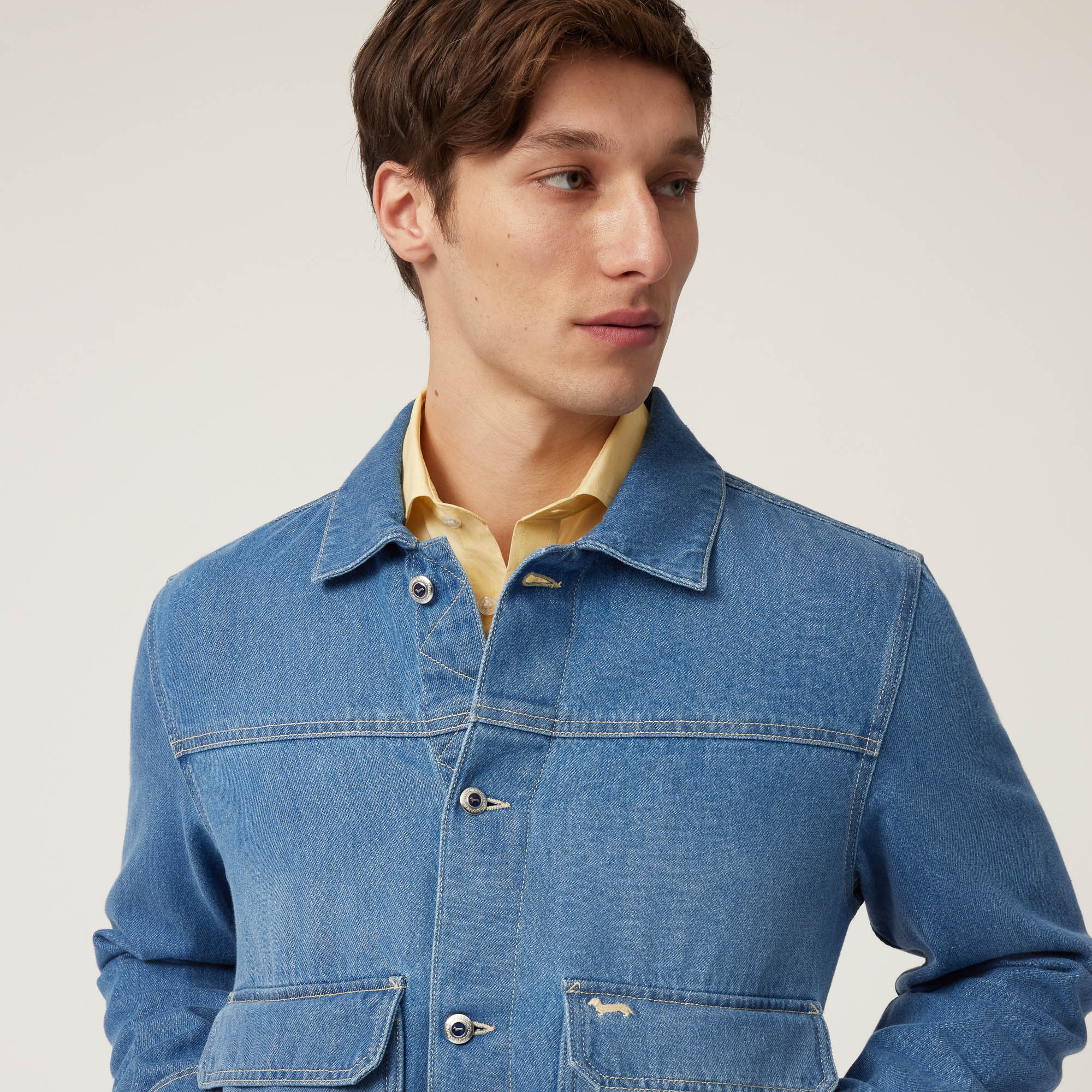 Overshirt In Denim Di Cotone, Blu Denim, large image number 2