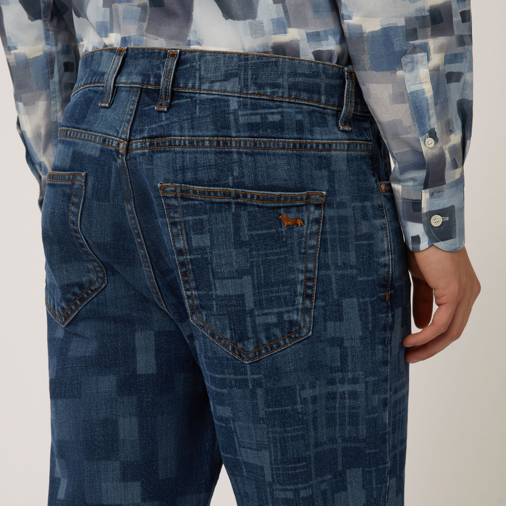 Pantaloni In Denim Laserato, Denim Blue, large image number 2