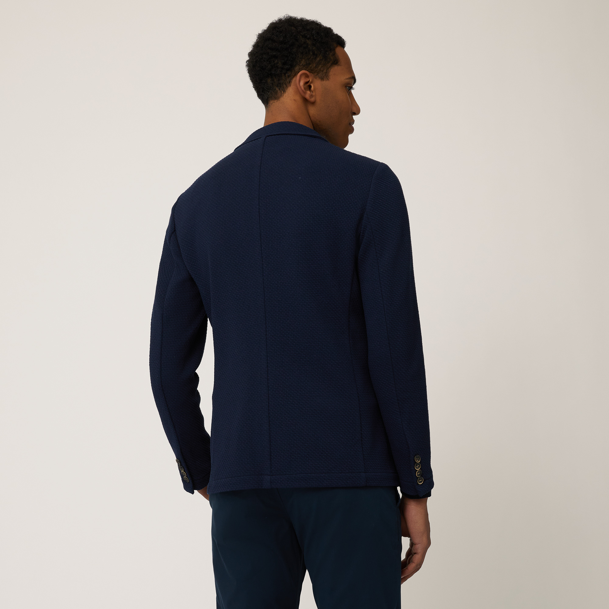 Regular-Fit Jersey Jacket, Dark Blue, large image number 1