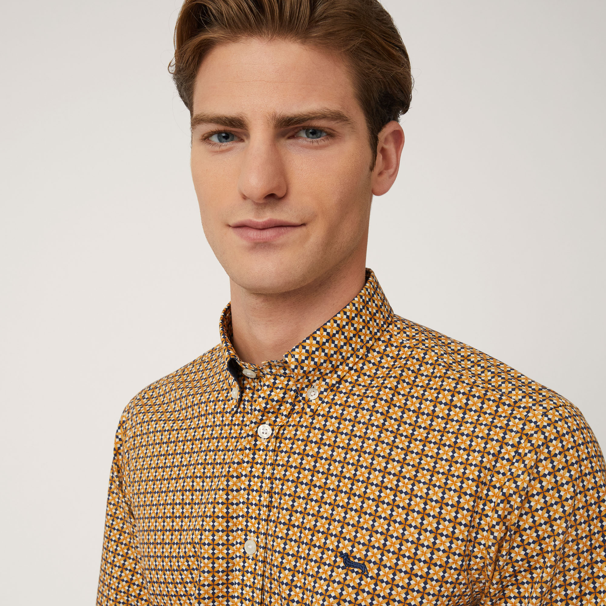 Shirt with Geometric Pattern, Yellow, large image number 2