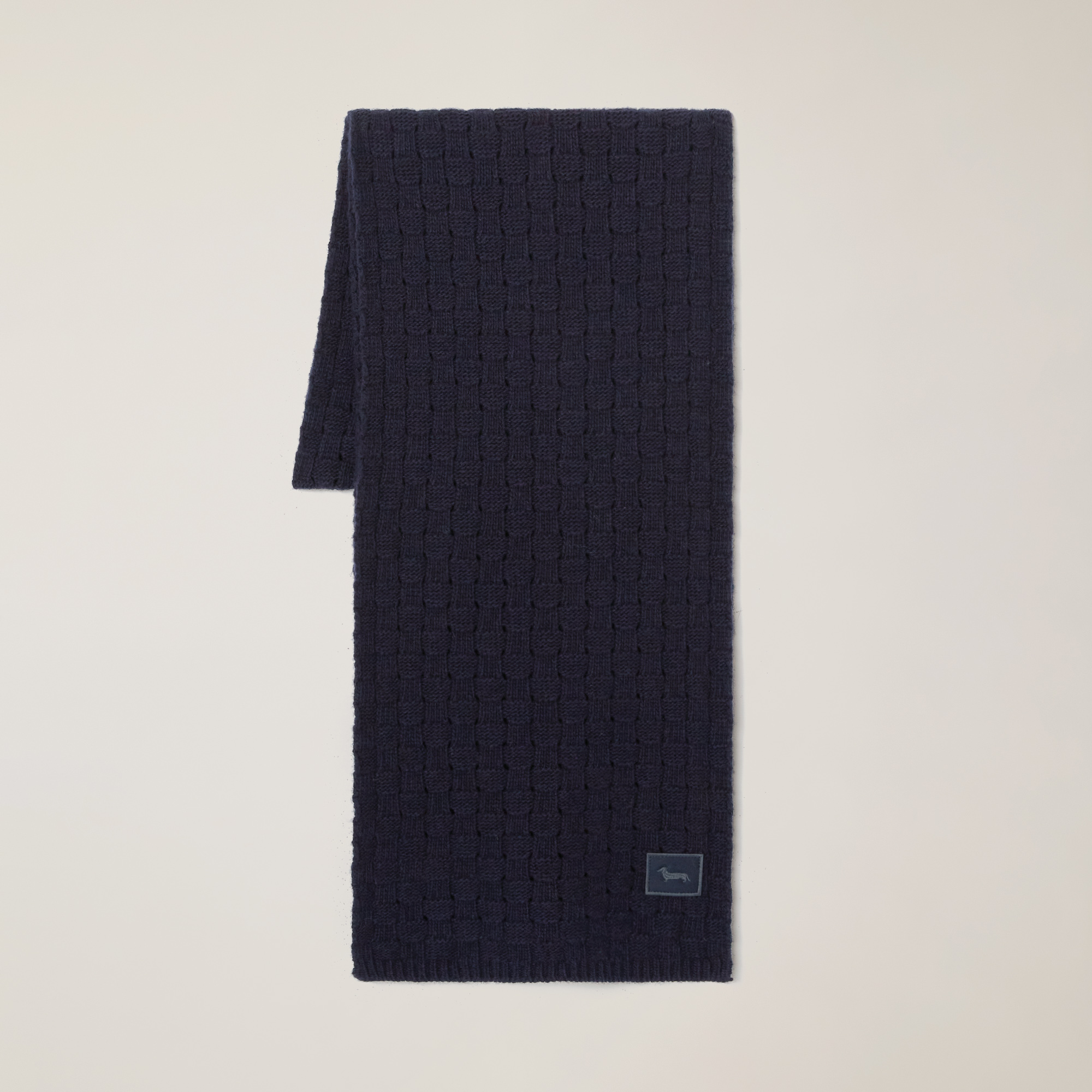 Scarf with Woven Checks, Blu, large image number 0