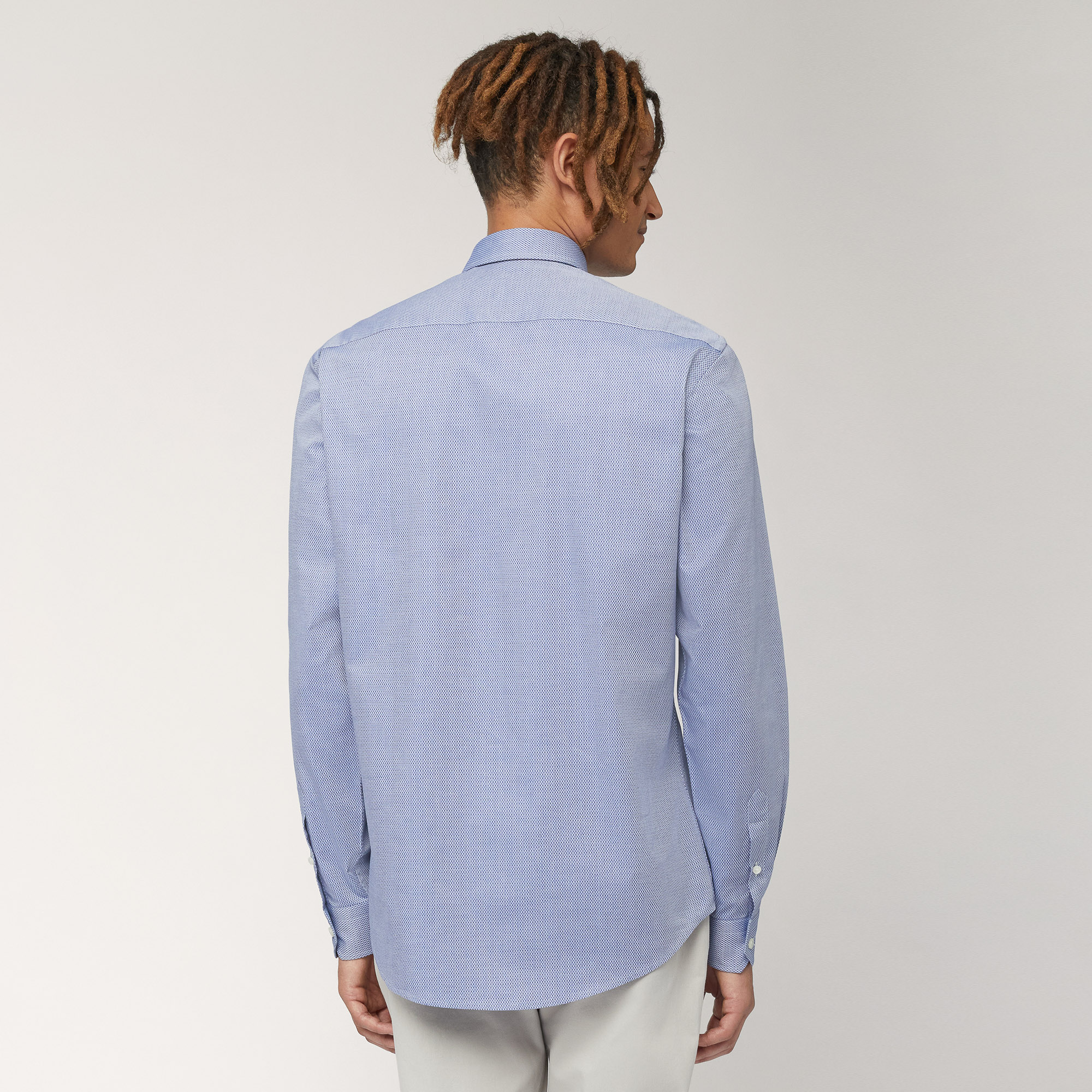 Camicia Narrow In Cotone, Blu Chiaro, large image number 1