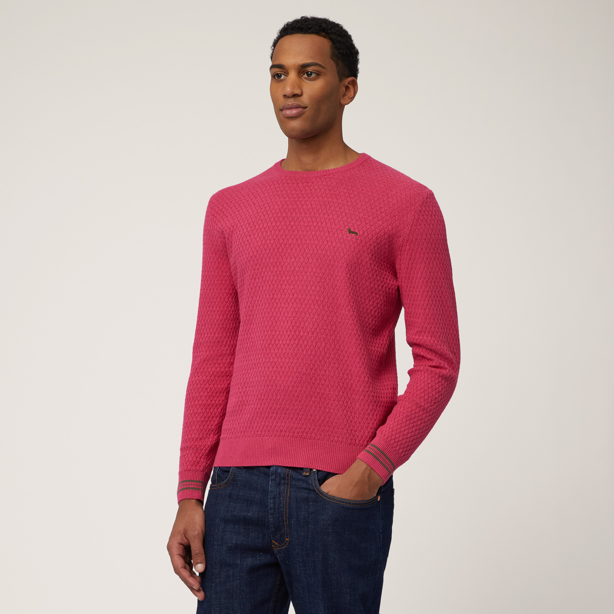 Pullover Con Ricamo Bassotto, Rosa Melange, large image number 0