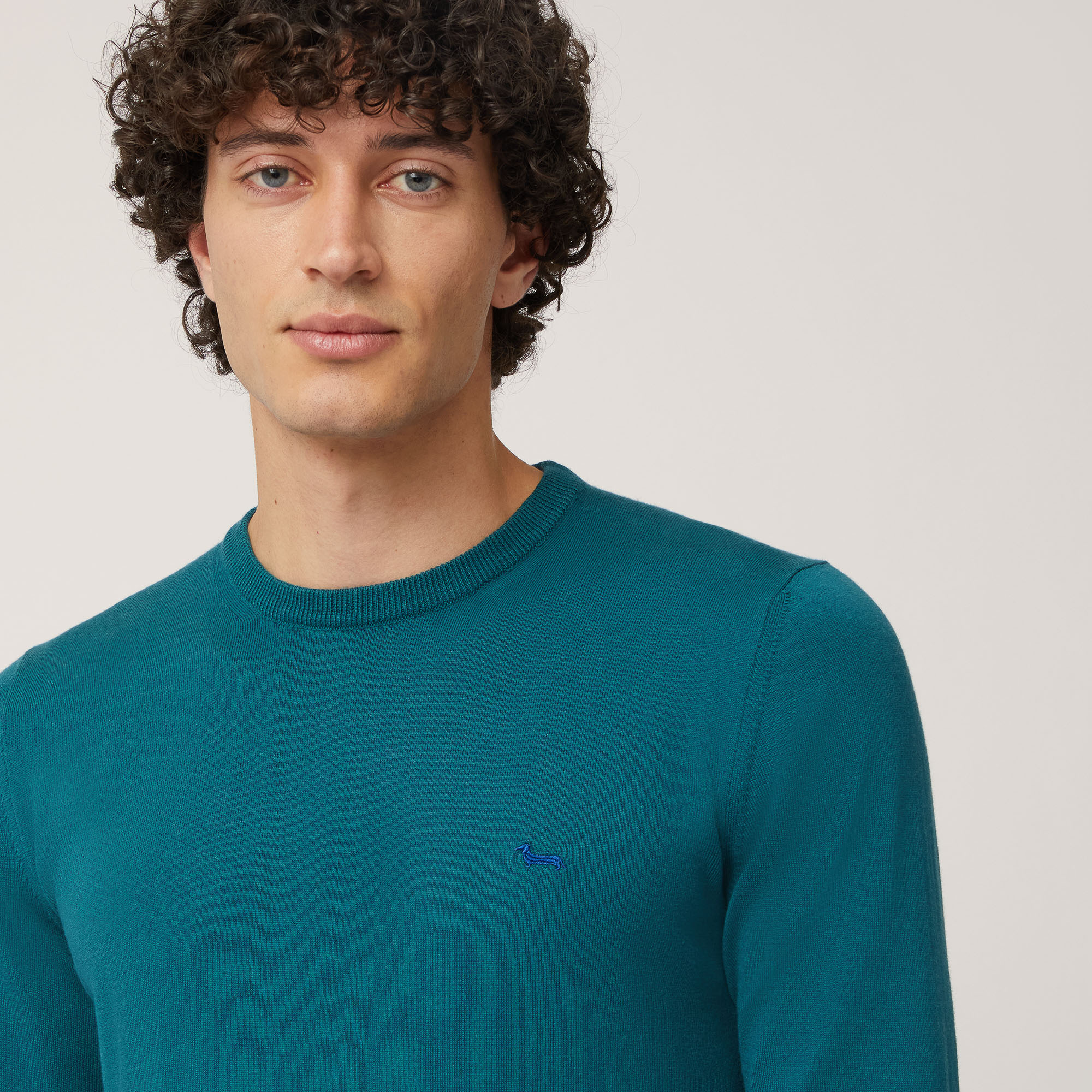 Cotton And Cashmere Pullover, Blu, large image number 2