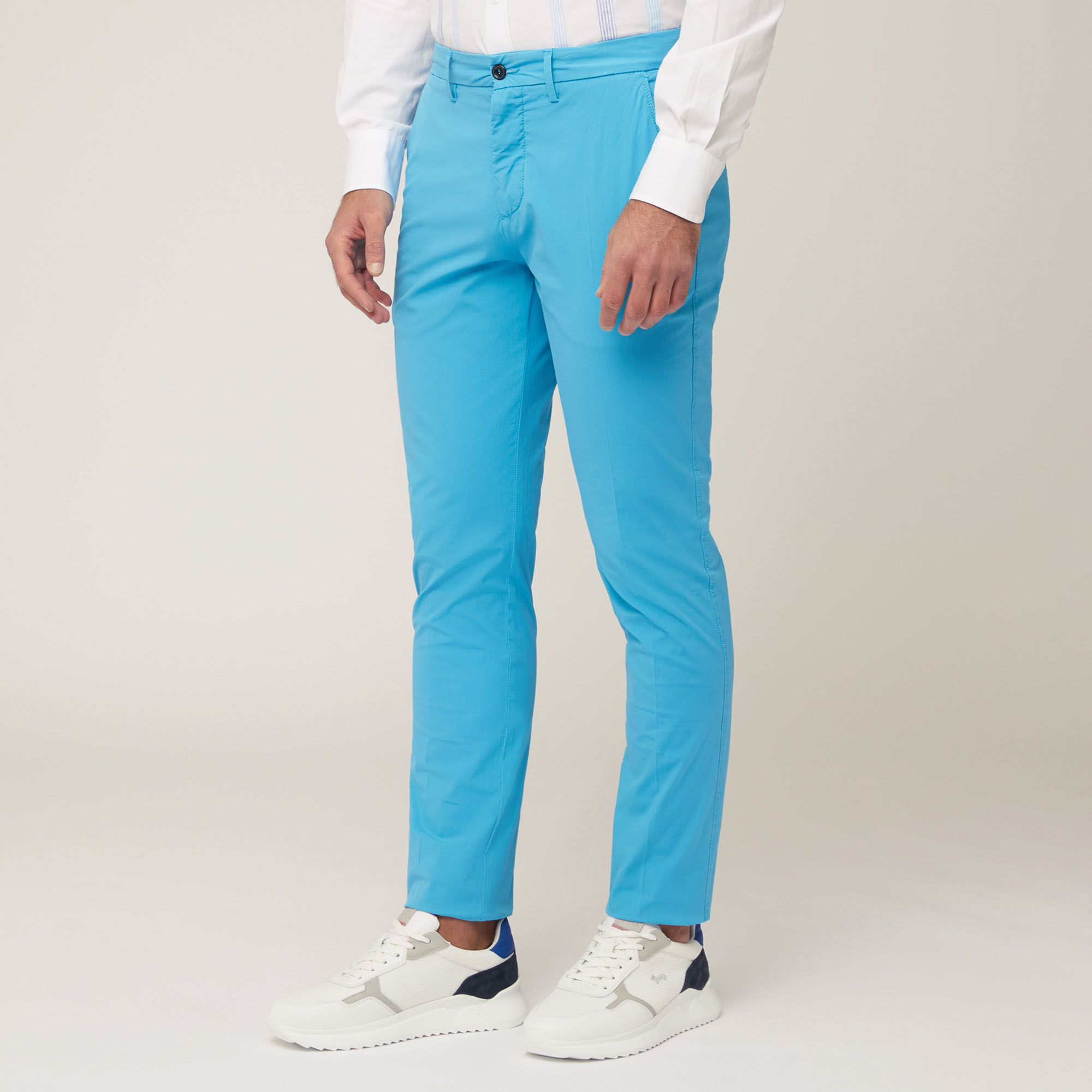 Narrow Fit Chino Pants, Light Blue, large image number 0