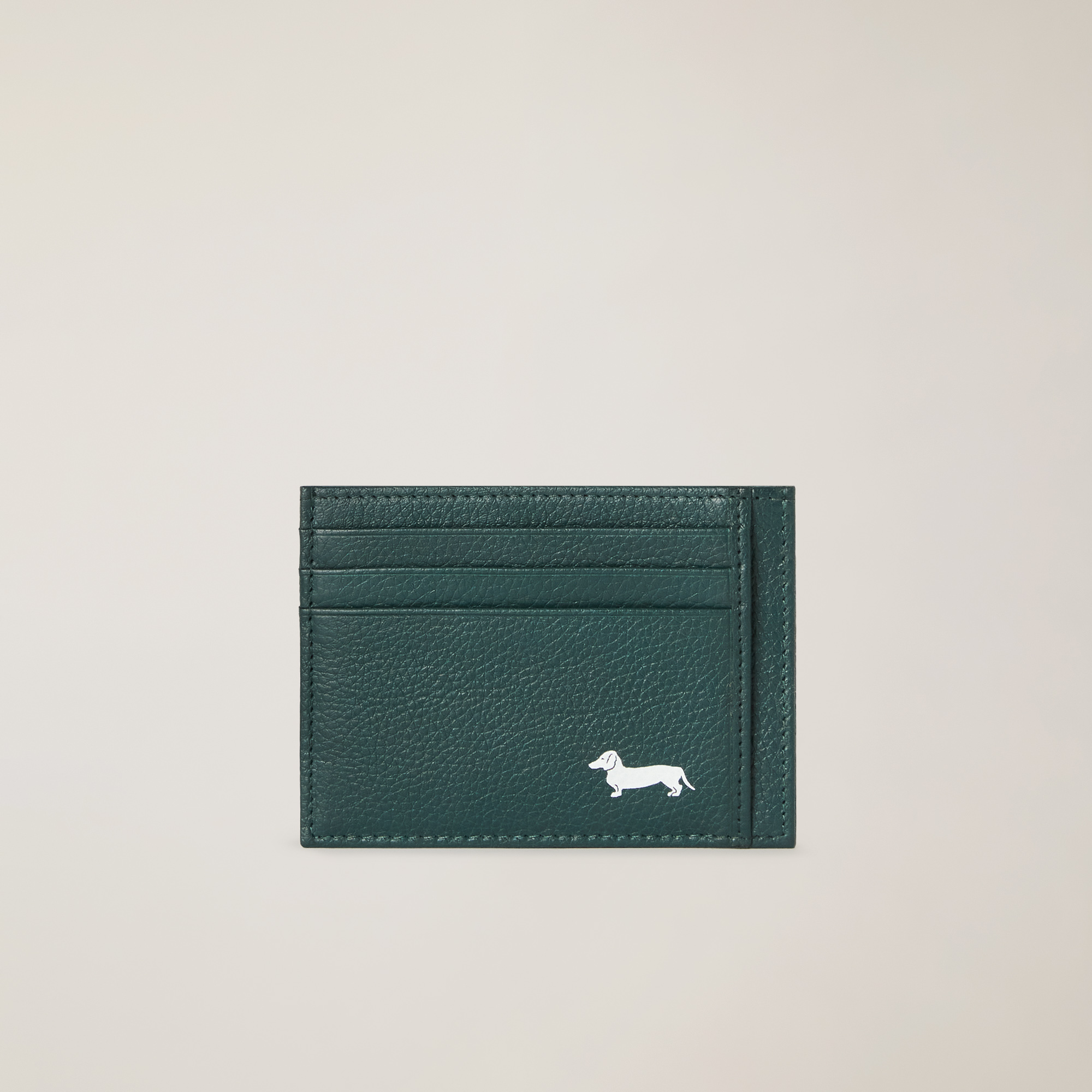 Leather Card Holder with Logo, Green, large image number 0