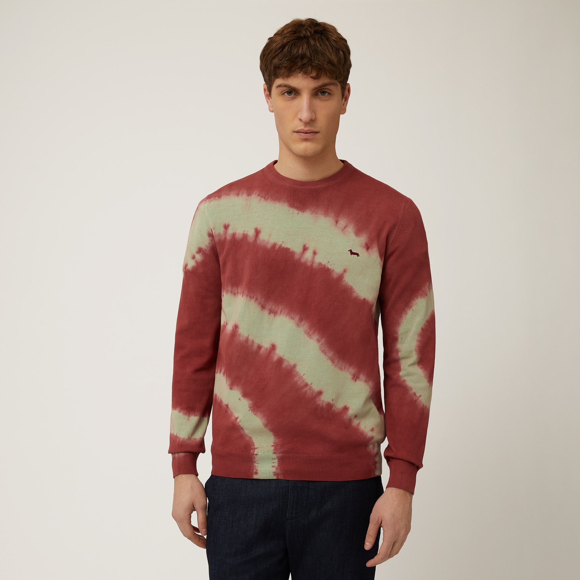 Gitans Tropical Tie-Dye Crew-Neck, Burgundy, large image number 0