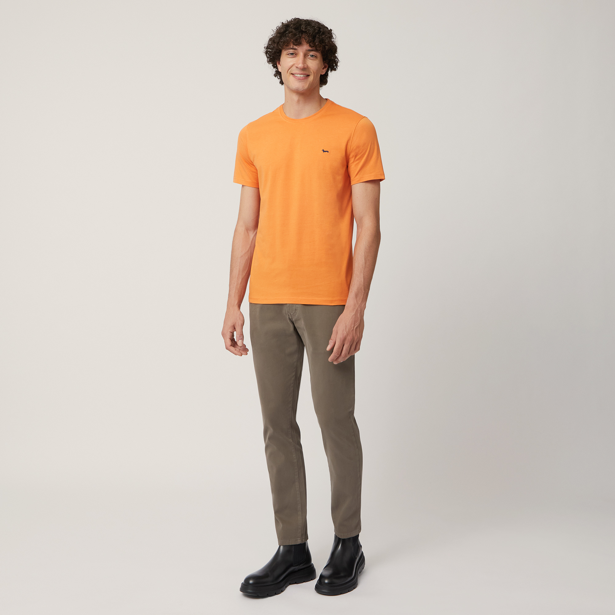 Narrow T-Shirt with Dachshund, Orange, large image number 3