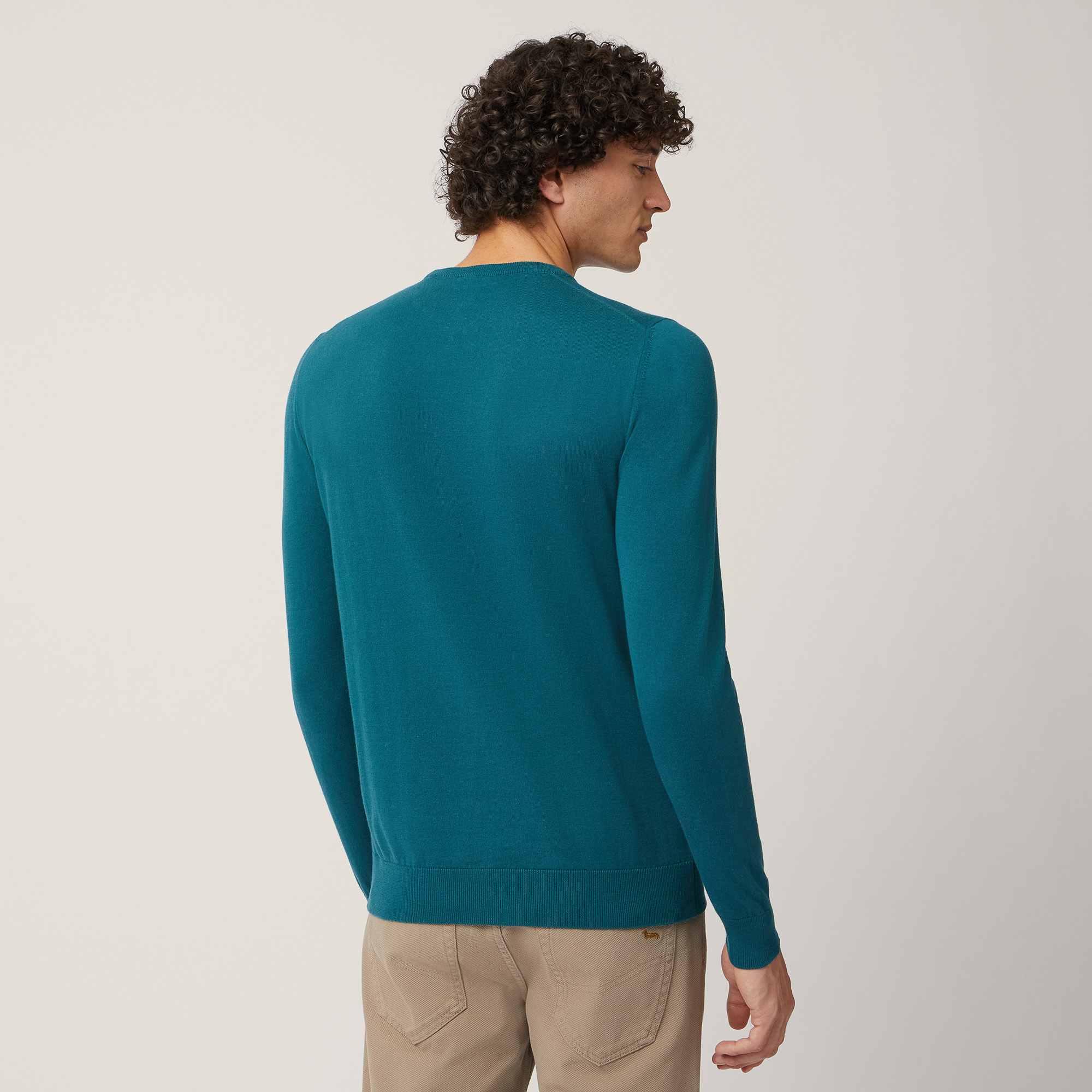 Cotton And Cashmere Pullover, Blue, large image number 1