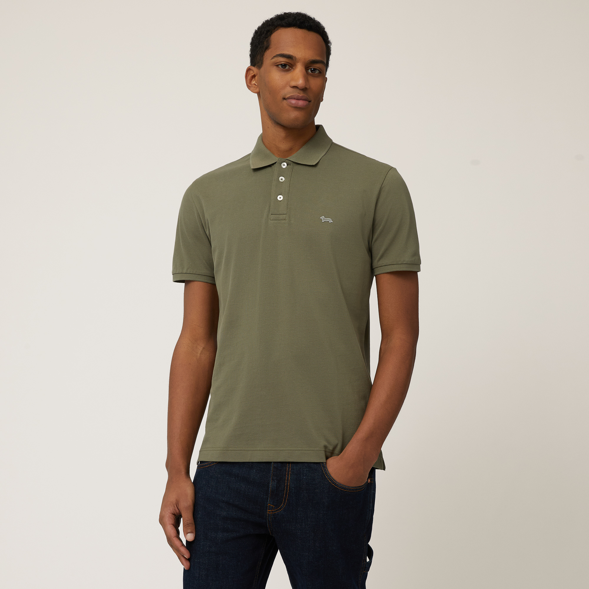 Polo with Dachshund Patch, Military Green, large image number 0