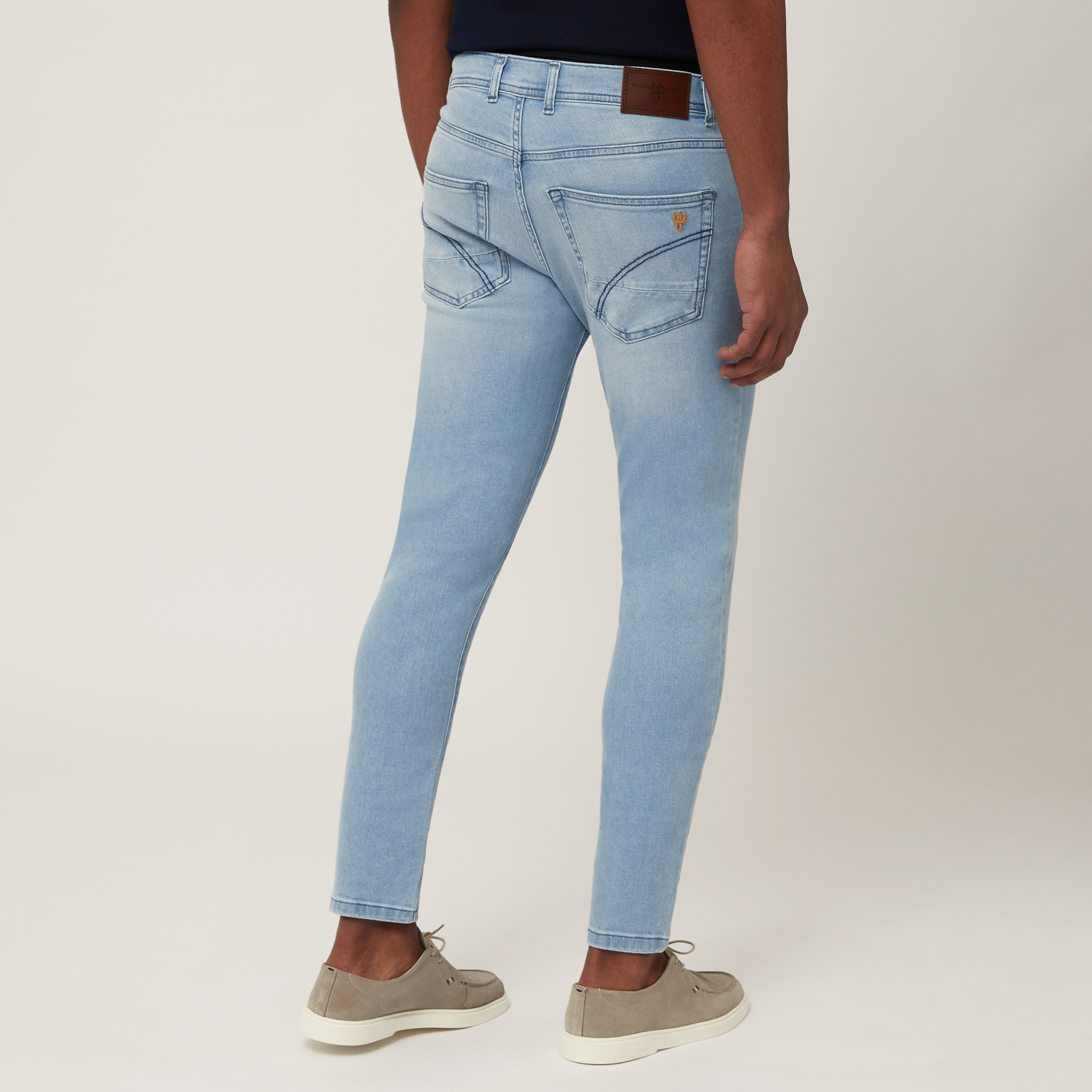 Slim Five-Pocket Denim Pants, Denim Blue, large image number 1