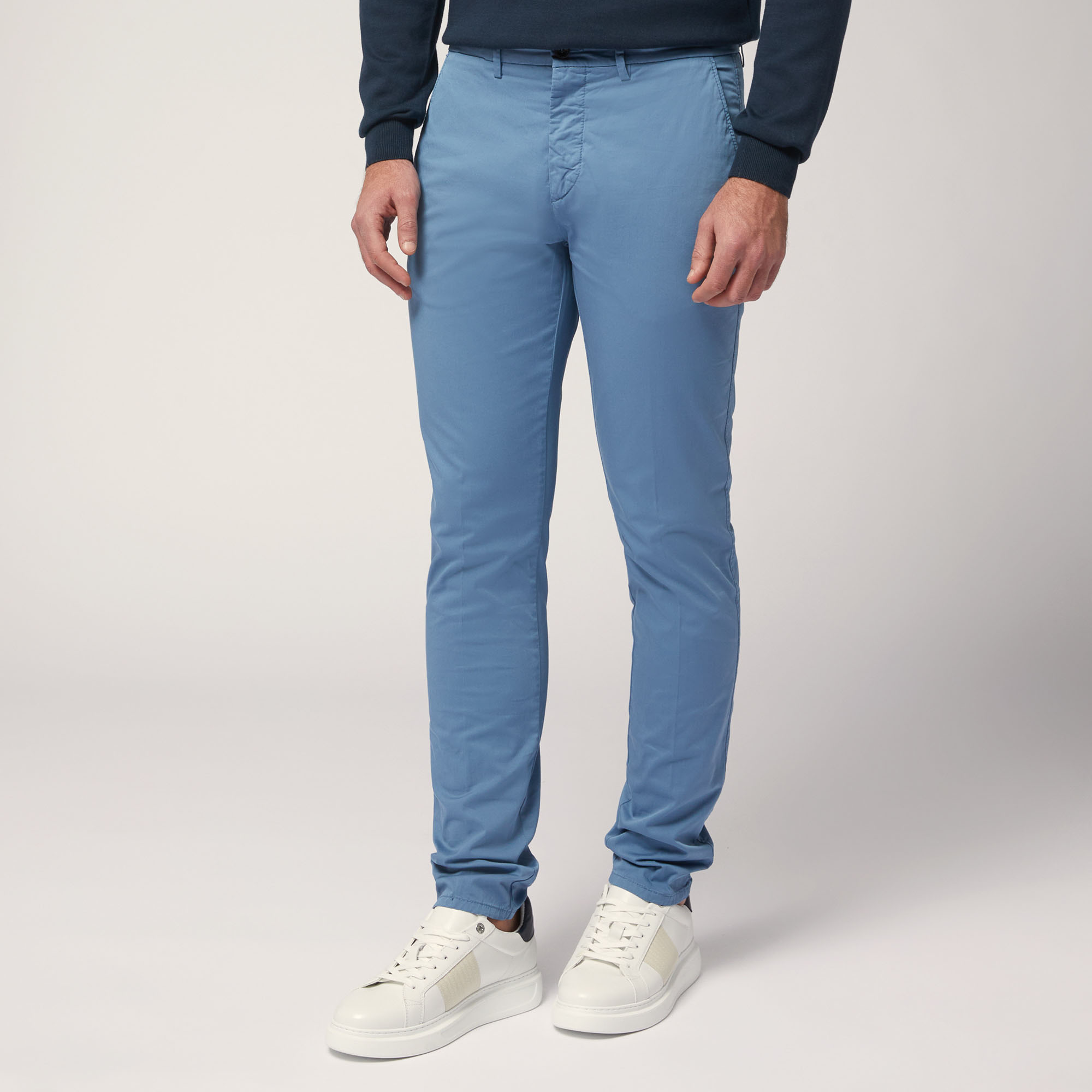 Narrow Fit Chino Pants, Blue, large