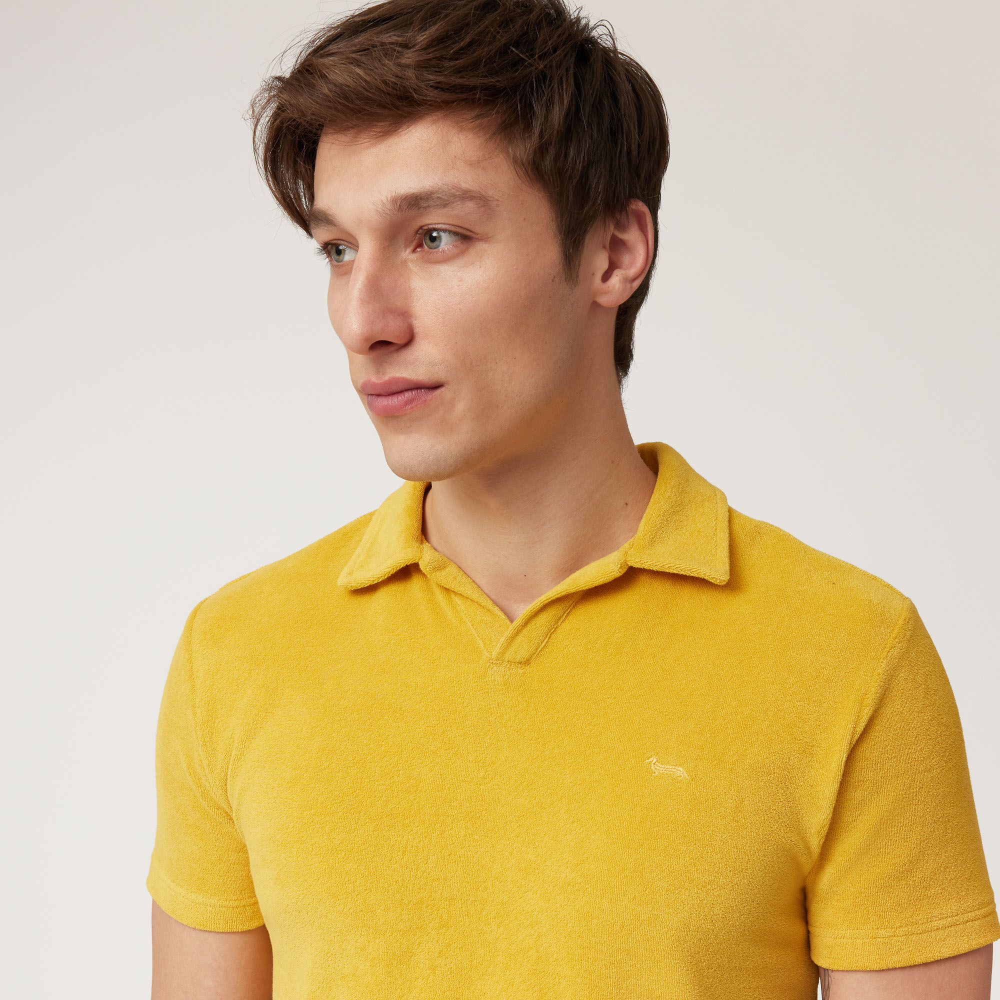 Terry Cotton Polo, Canary Yellow, large image number 2