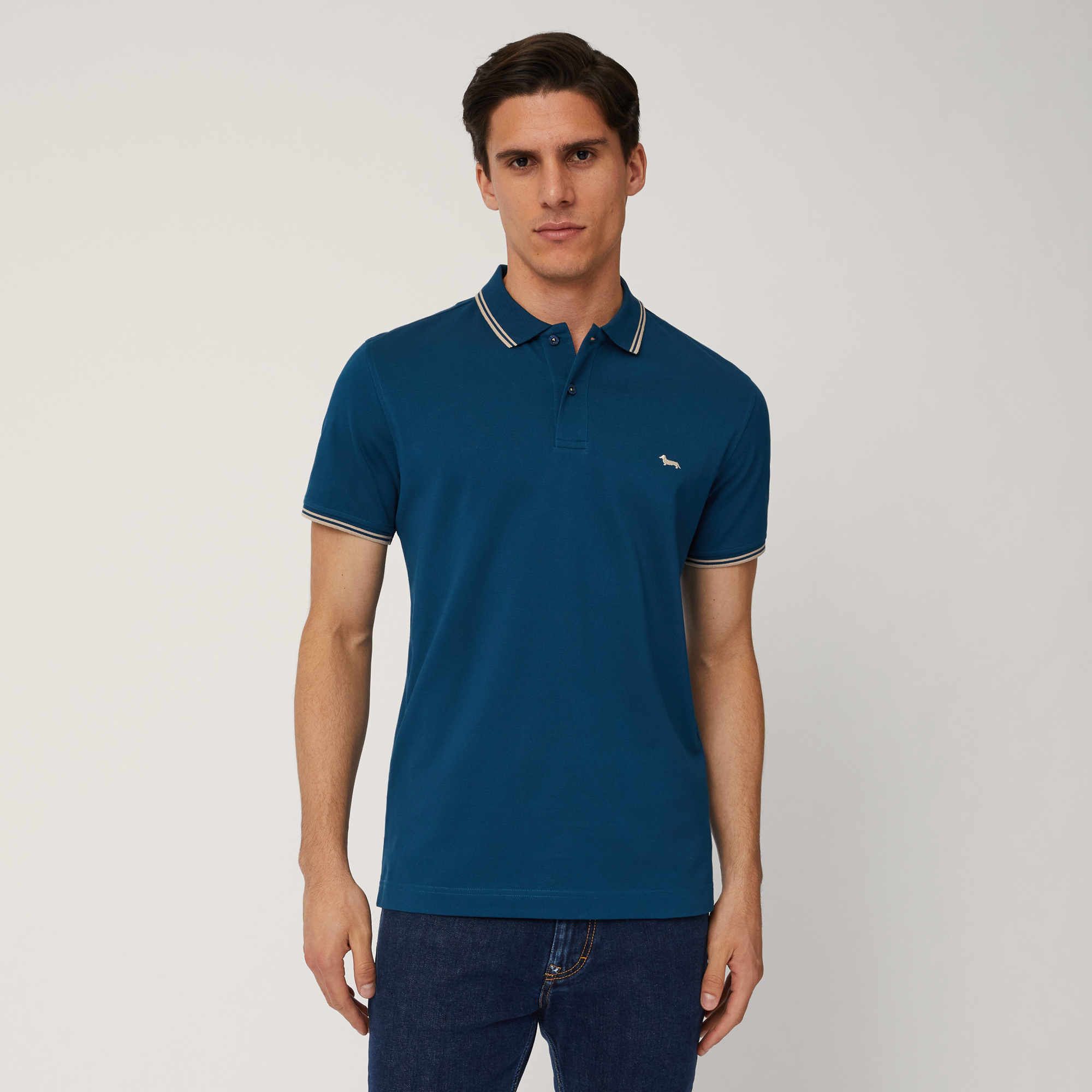 Vietri Polo Shirt with Striped Details, Blue , large image number 0