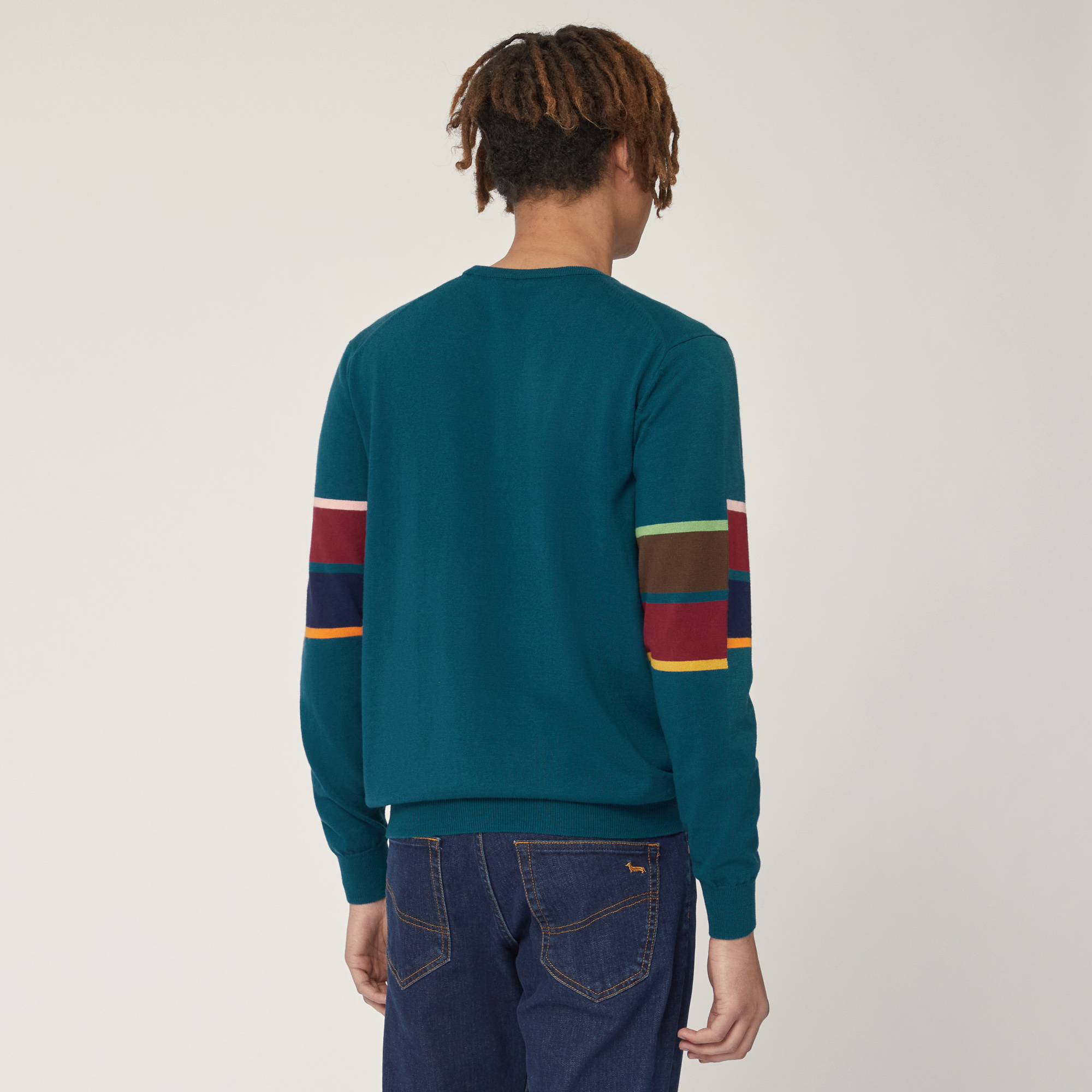 Color Block Sleeve Pullover, Blue , large image number 1