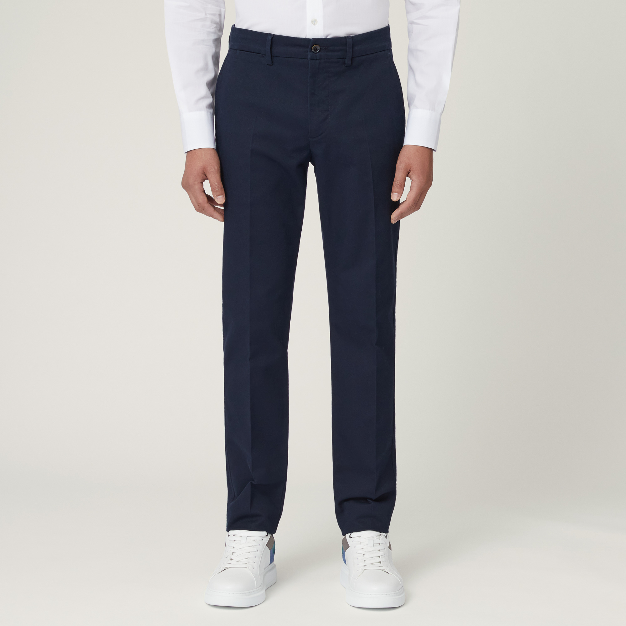 Pantaloni Chino Narrow, Blu, large