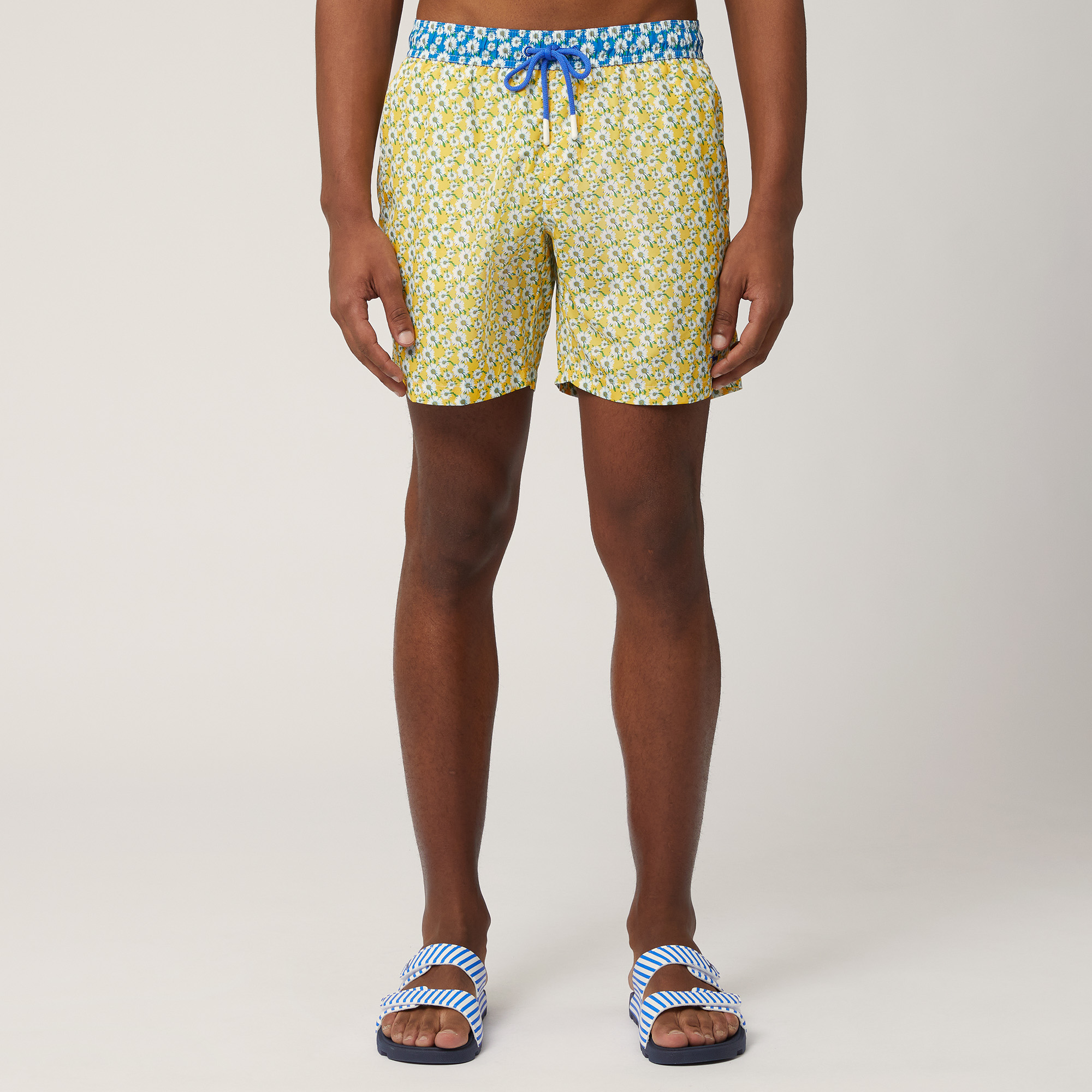 Swim Trunks with Daisies, Canary Yellow, large image number 0