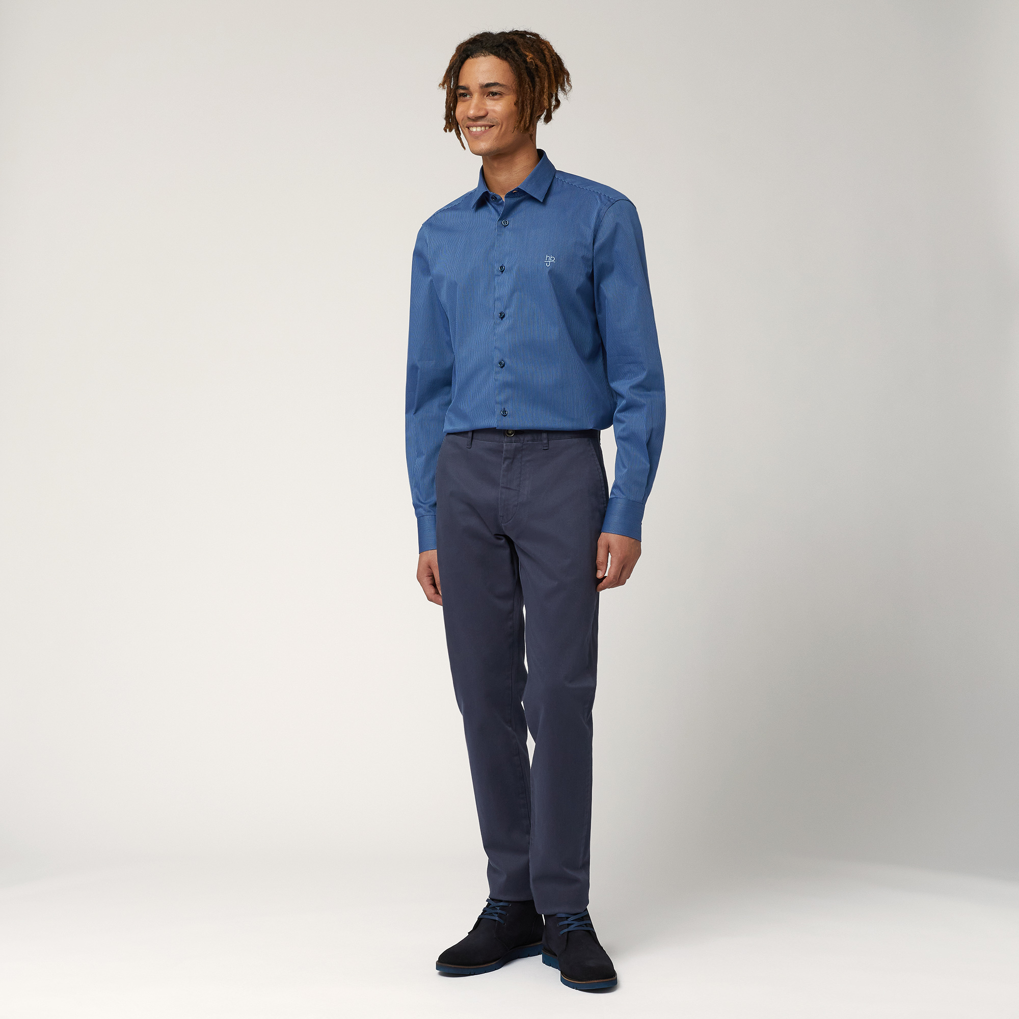 Pantaloni Stretch Narrow Fit, Blu, large image number 3