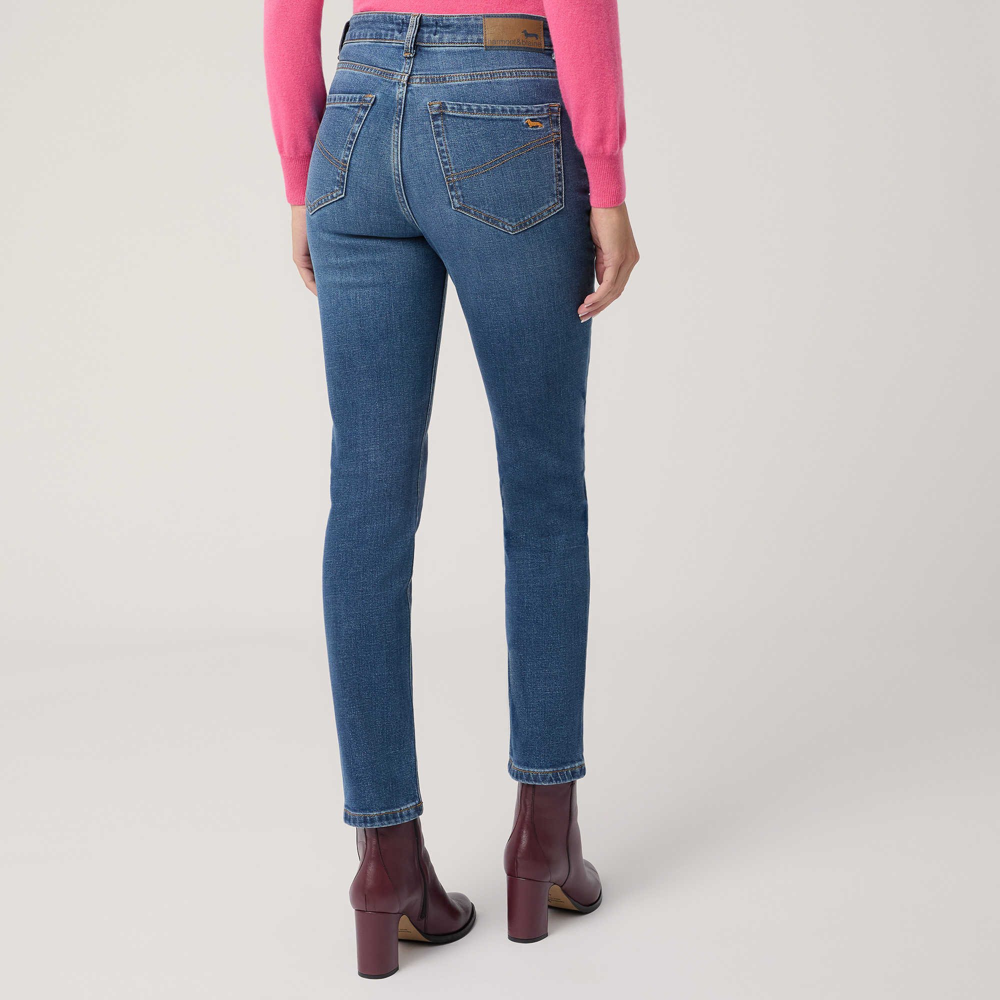 High-Waisted Slim Pants, Blue , large image number 1