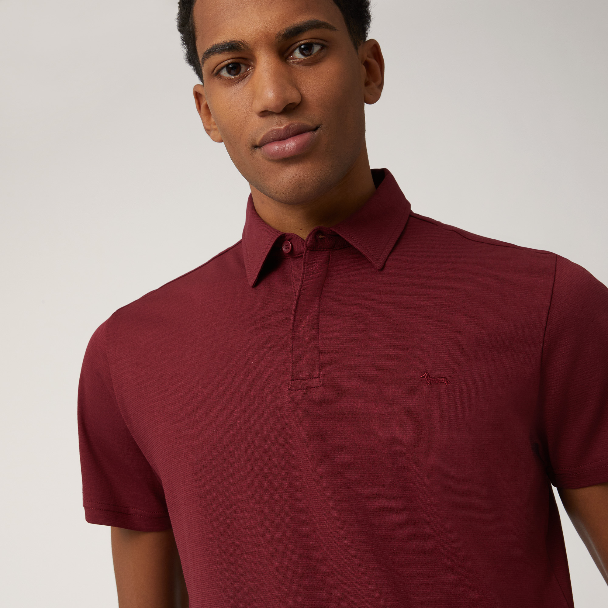 Solid Color Cotton Polo, Burgundy, large image number 2