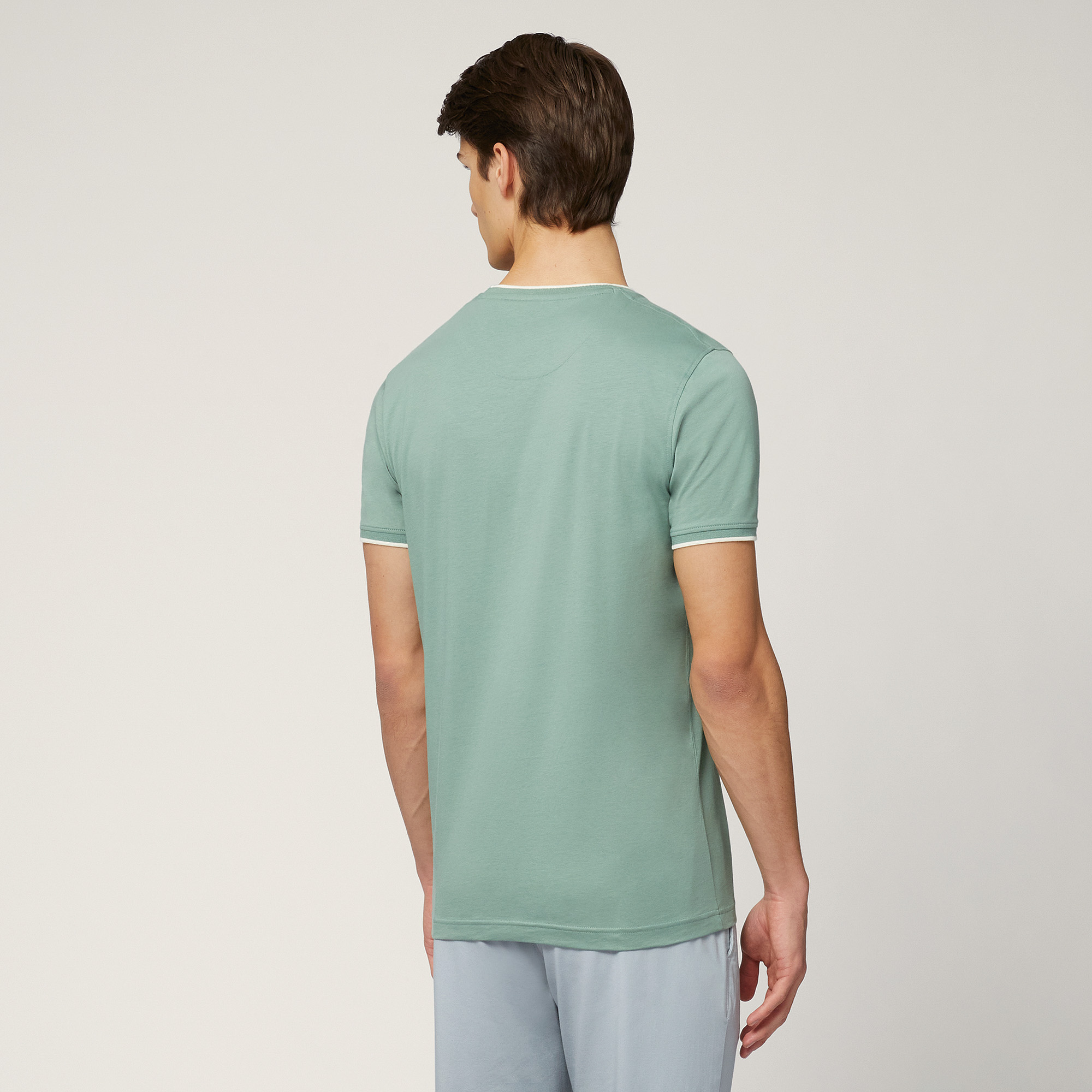 T-Shirt with Lettering, Moss Green, large image number 1