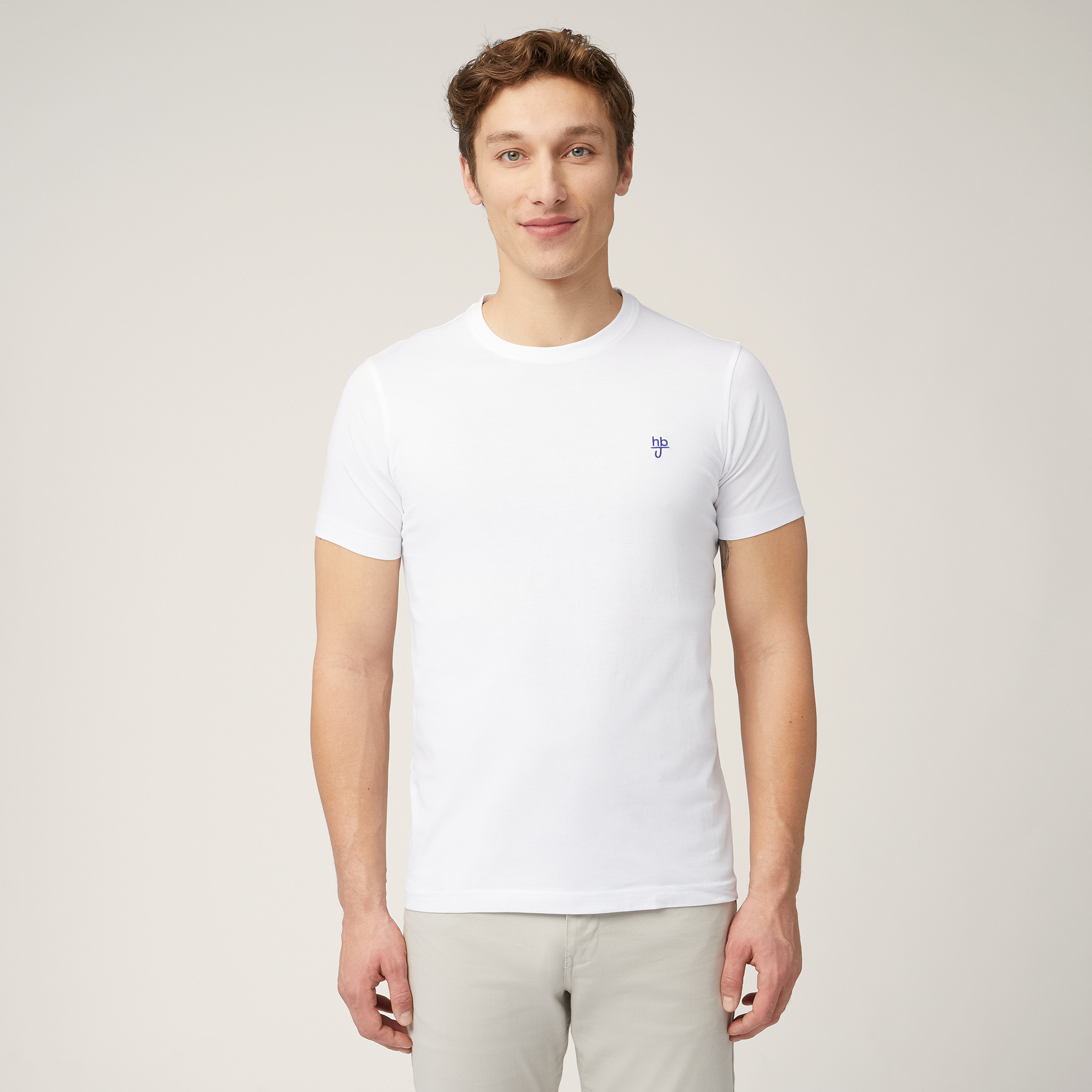 T-Shirt with Monogram, White, large image number 0