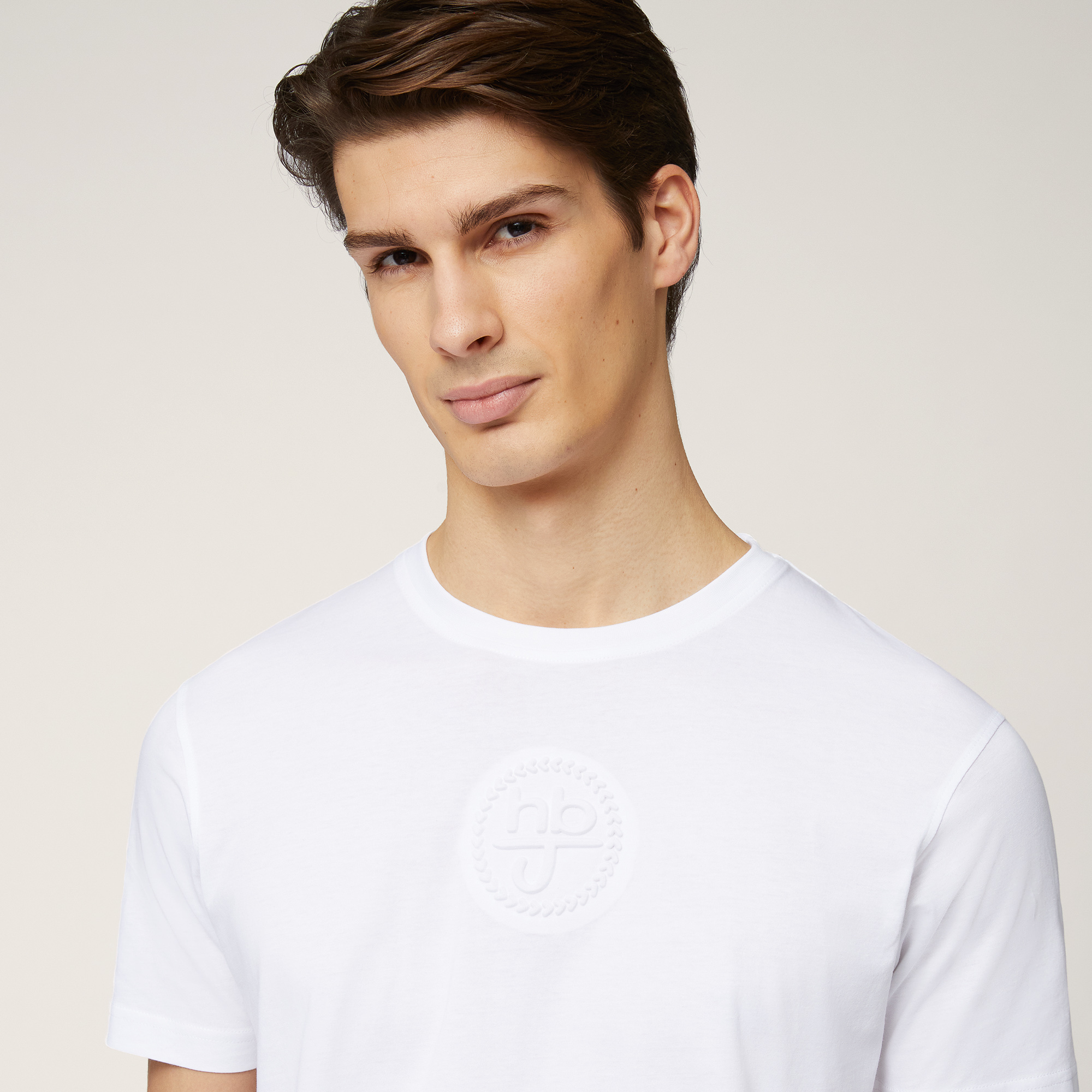 T-shirt with Monogram Print, White, large image number 2