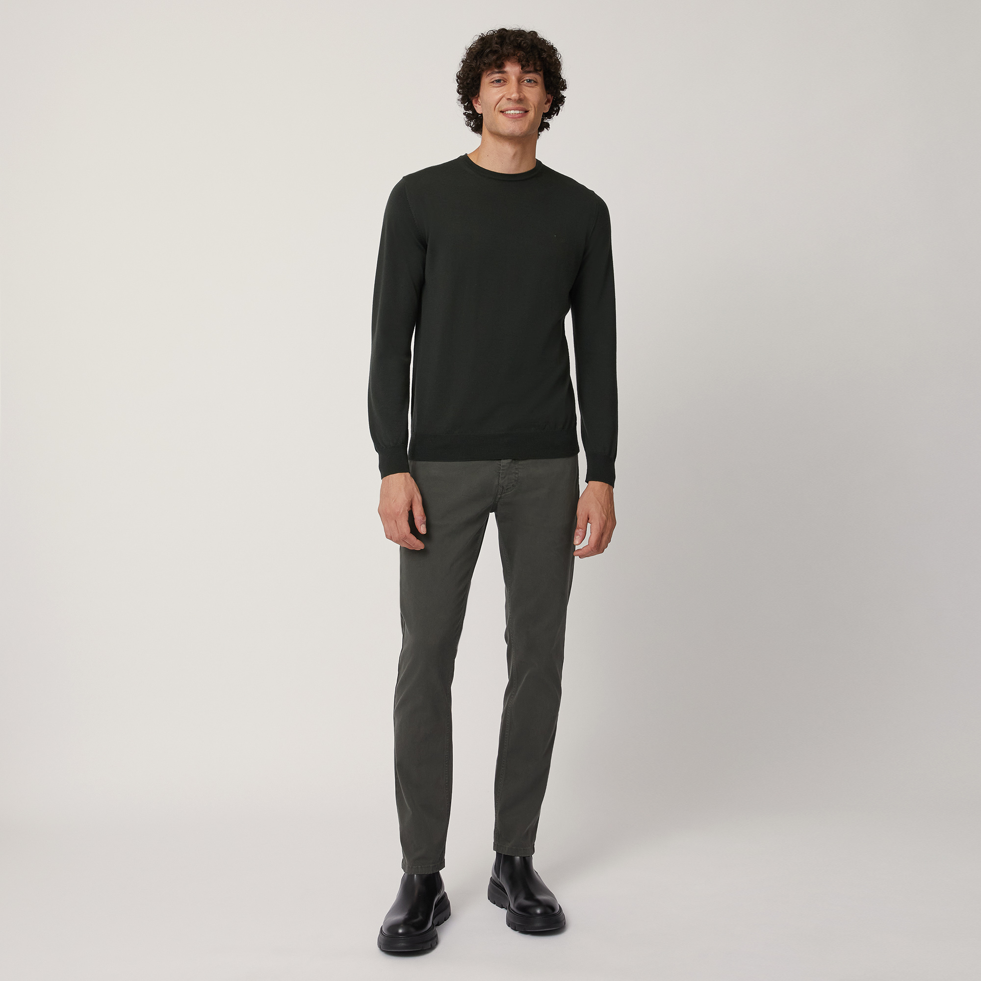 Merino Wool Lightweight Pullover, Nero , large image number 3