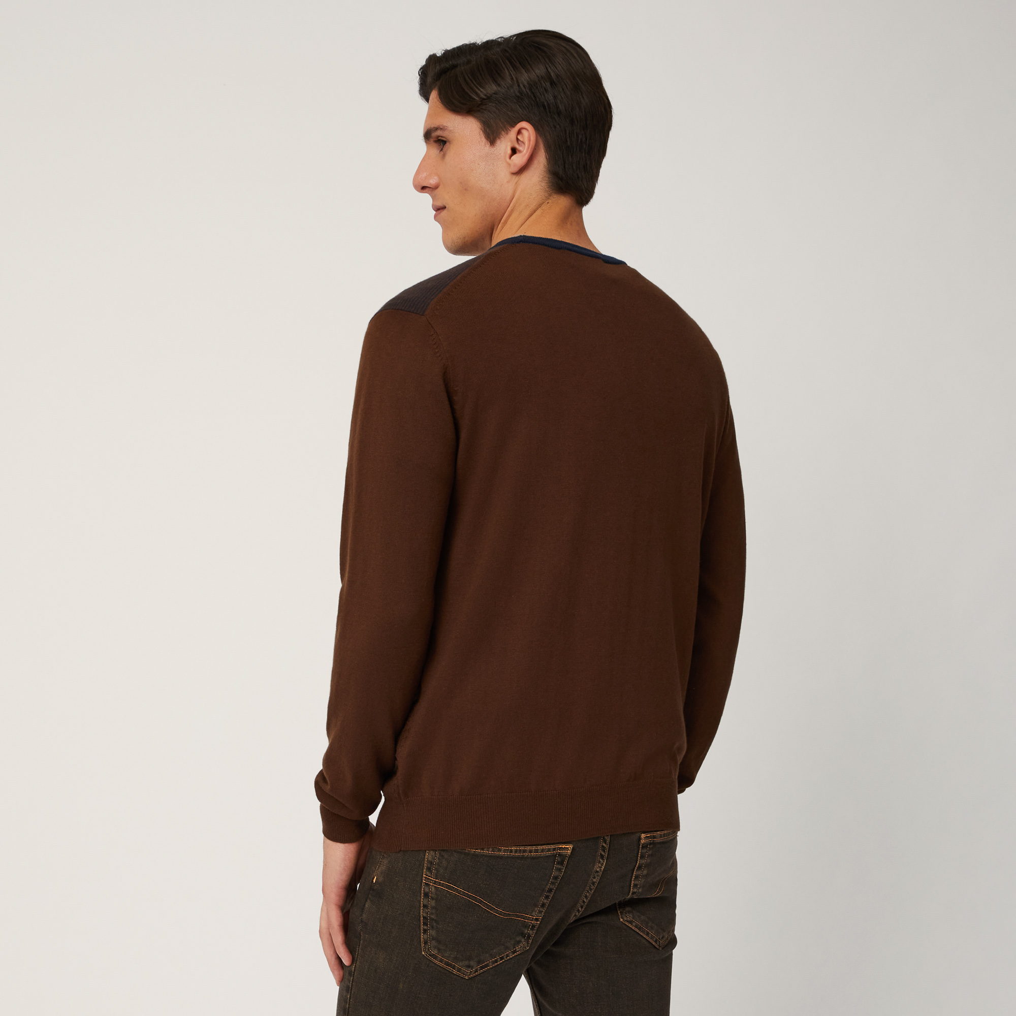 Pullover with a Mix of Workmanship, Marrone, large image number 1