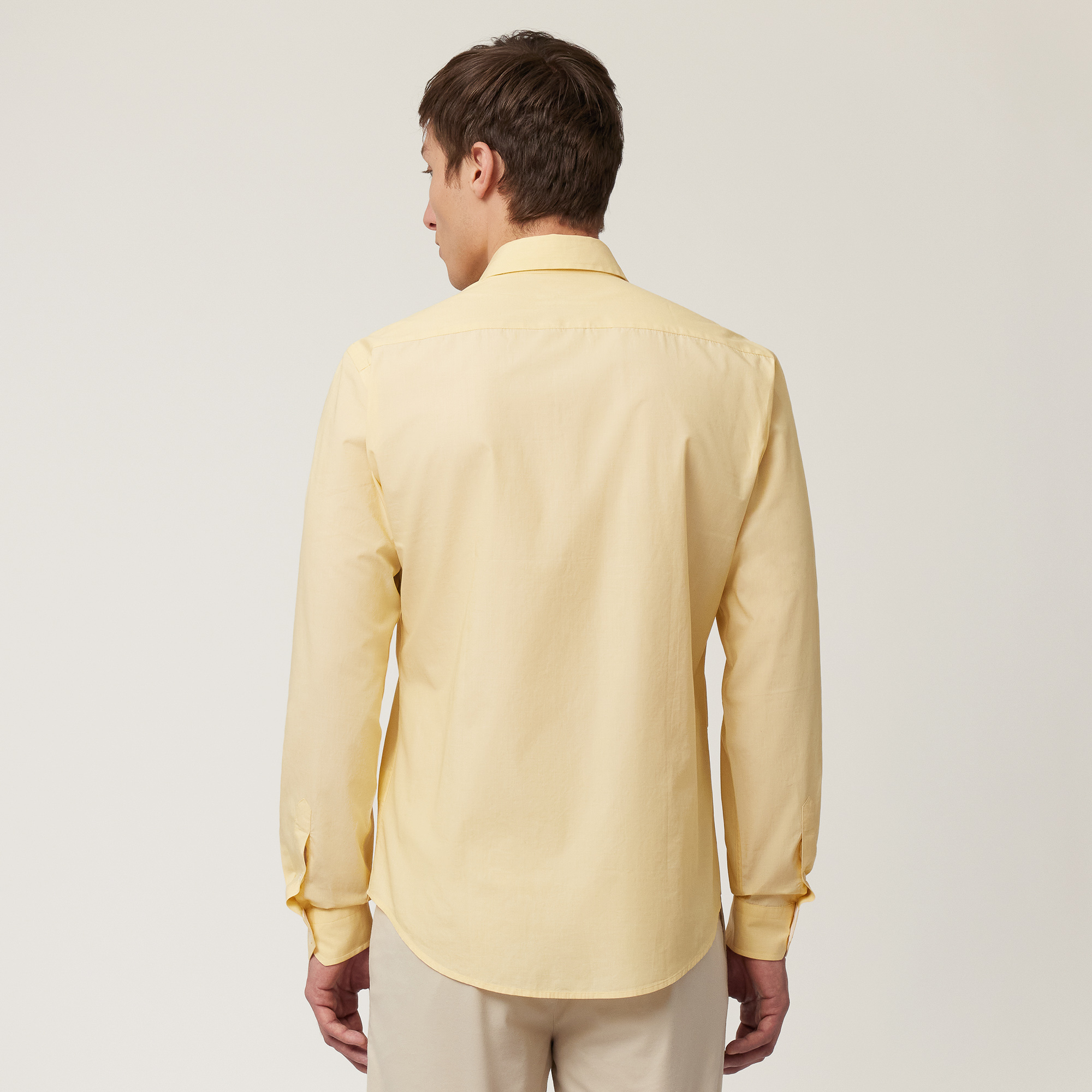 Cotton Narrow Shirt, Canary Yellow, large image number 1