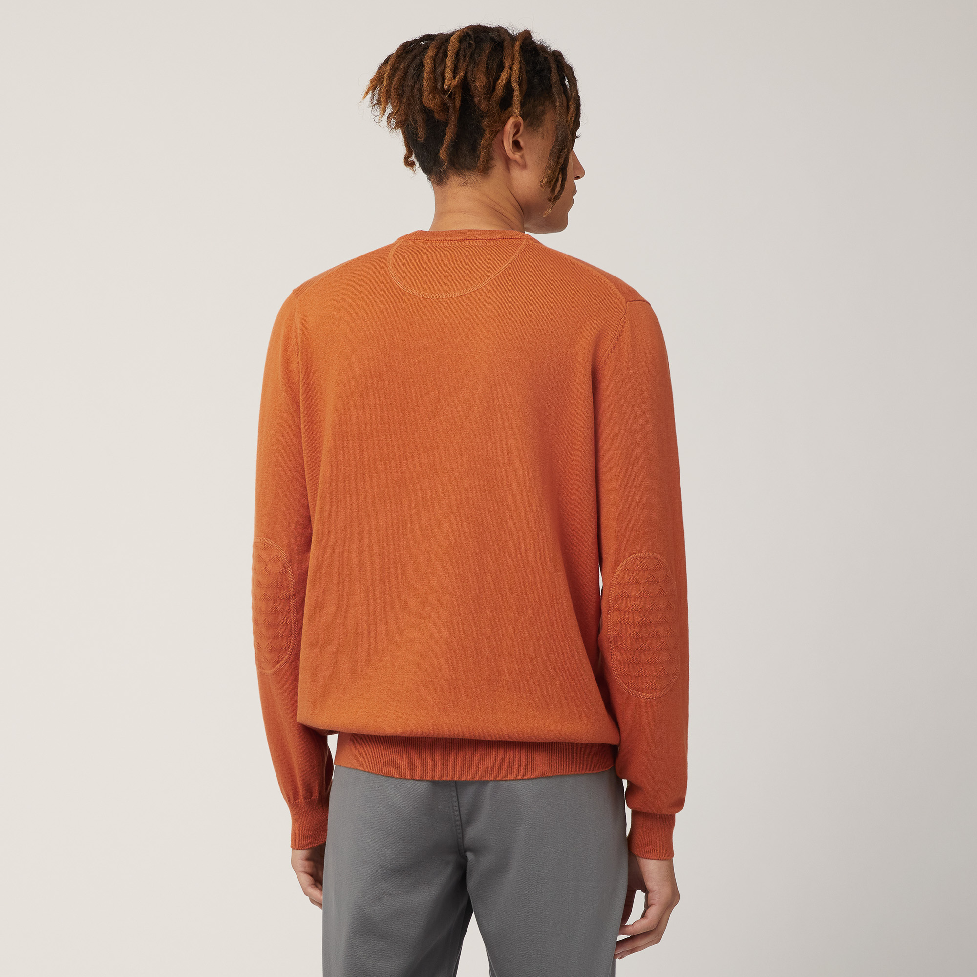 Maglia In Cotone E Cashmere, Arancio, large image number 1