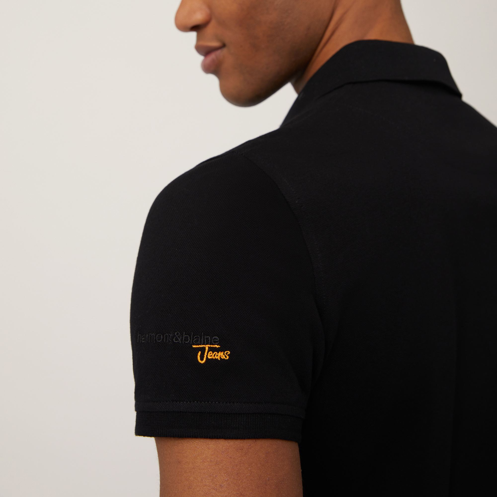 Narrow-Fit Cotton Polo, Black, large image number 2