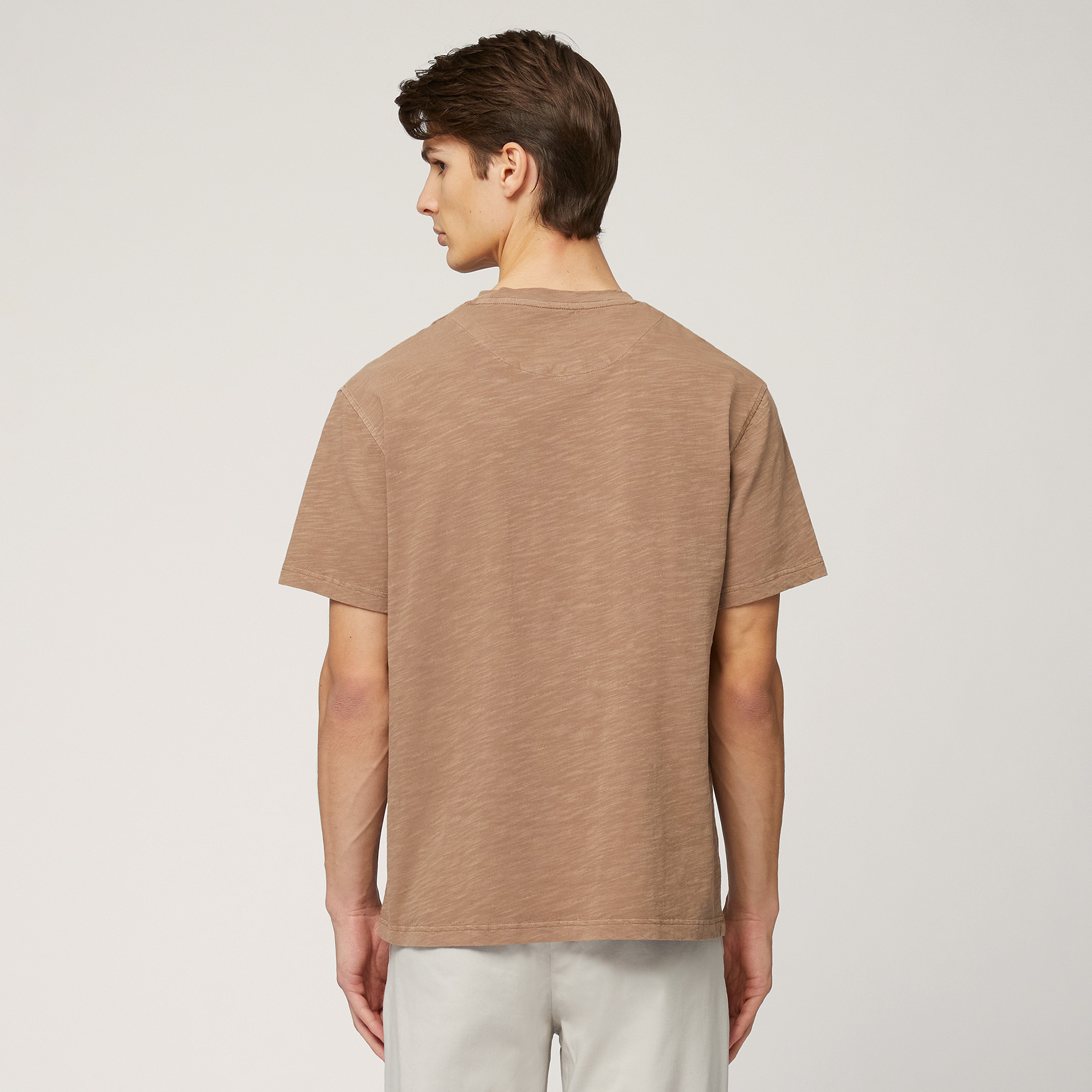 Distressed-Fit T-Shirt With Logo, Light Brown, large image number 1