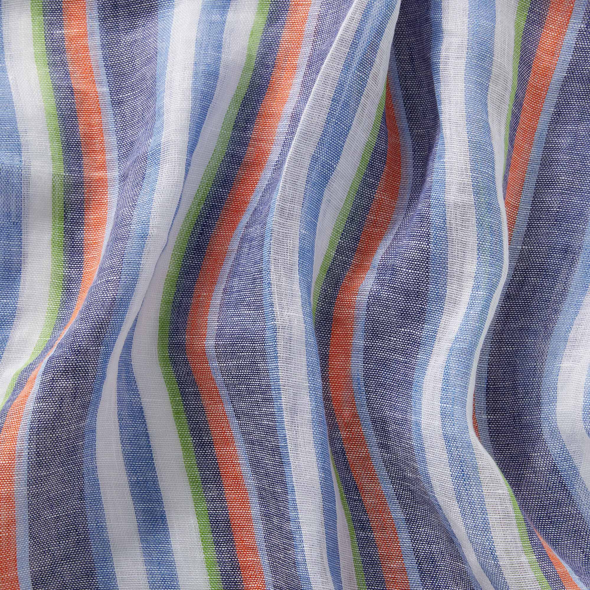 Linen Striped Scarf, Light Blue, large image number 1