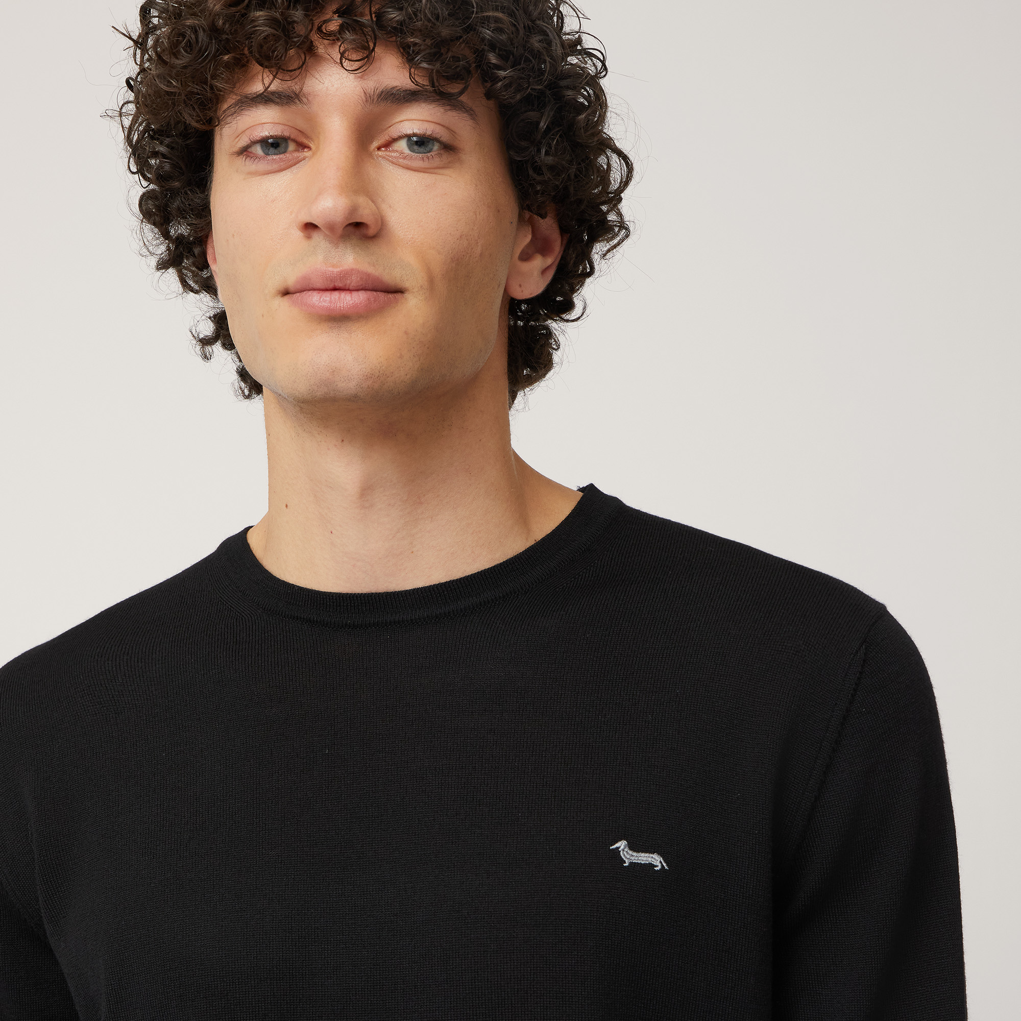 Merino Wool Lightweight Pullover, Nero, large image number 2