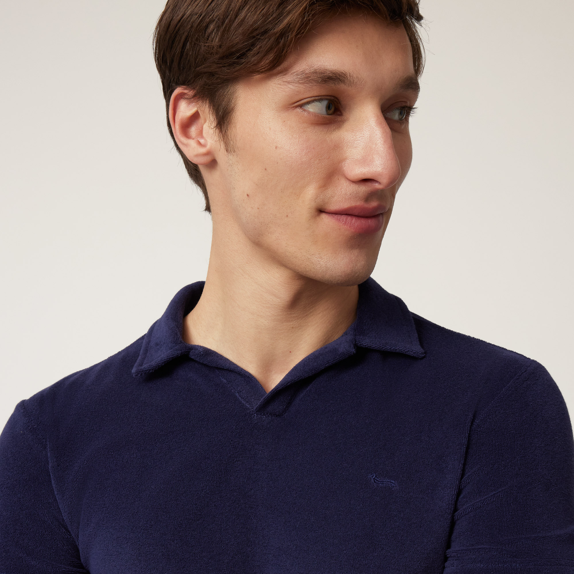 Polo In Cotone Spugna, Blu Navy, large image number 2