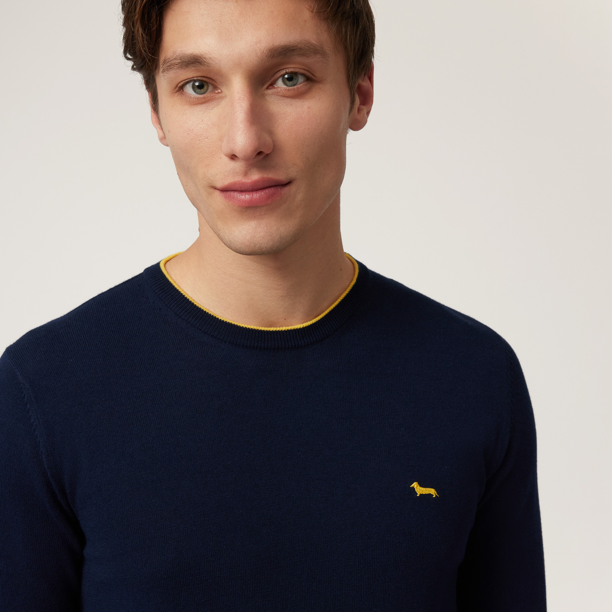 Pullover Con Contrasti, Blu Navy, large image number 2