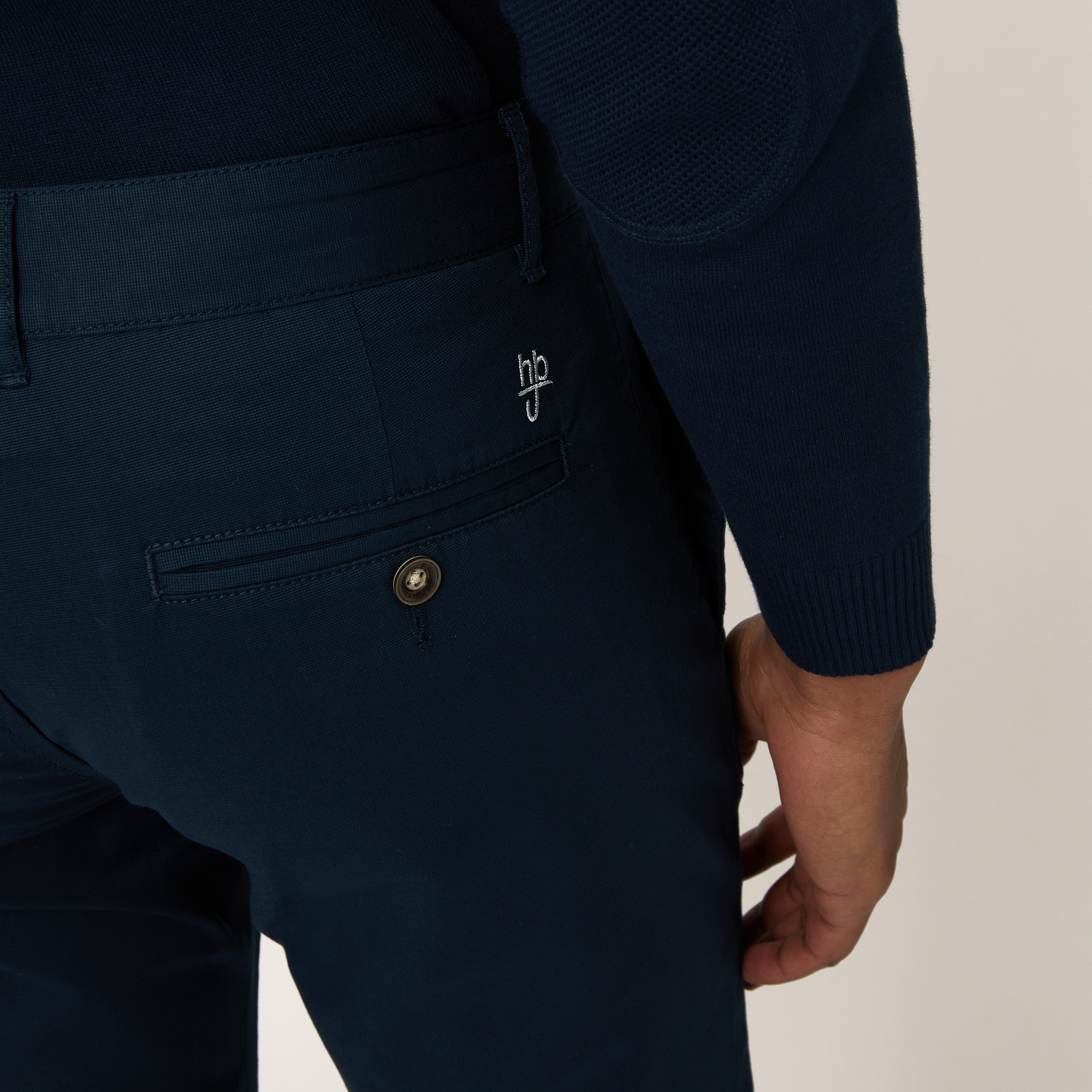 Cotton Chino Pants, Dark Blue, large image number 2